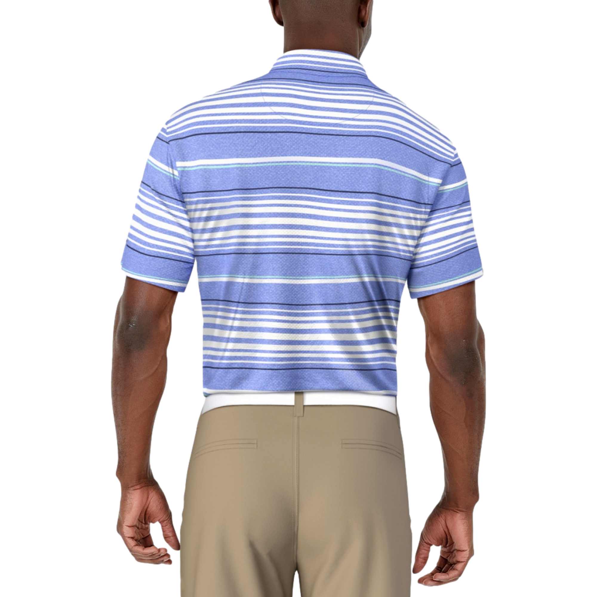 All Over Stripe Printed Men's Short Sleeve Golf Polo Shirt