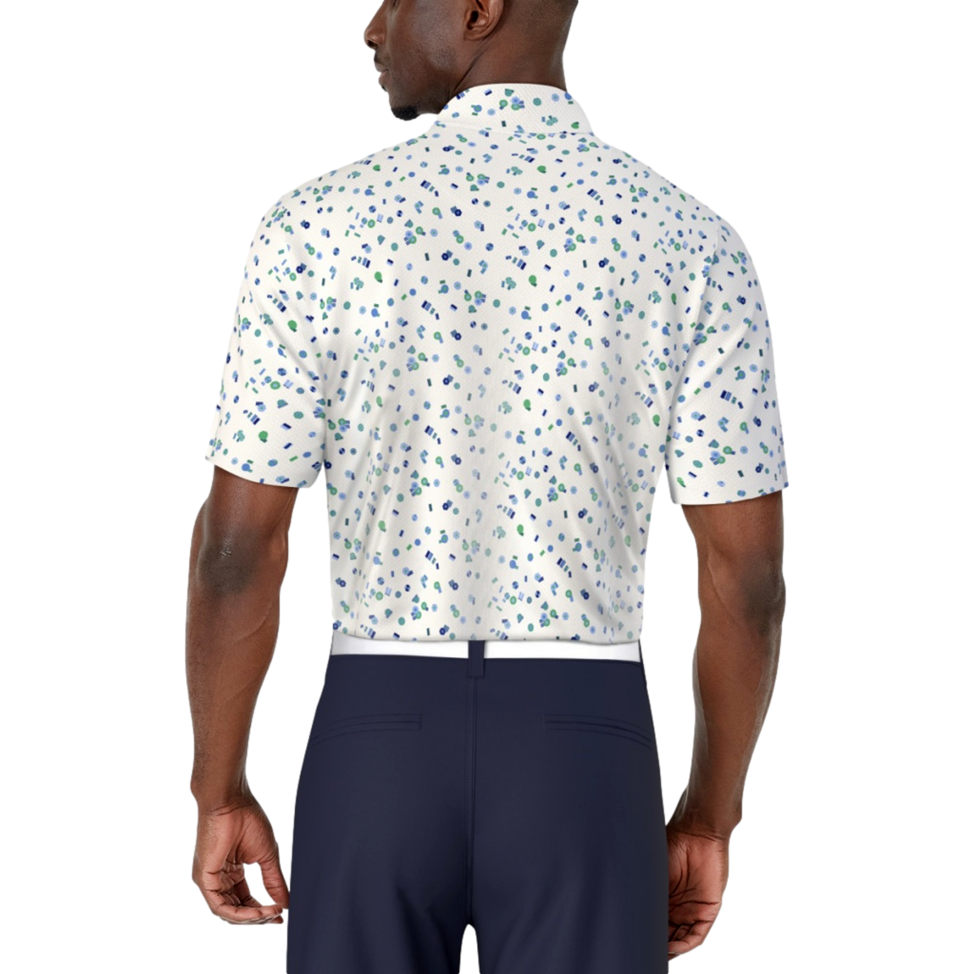 Umbrella Geo Printed Men's Short Sleeve Golf Polo Shirt