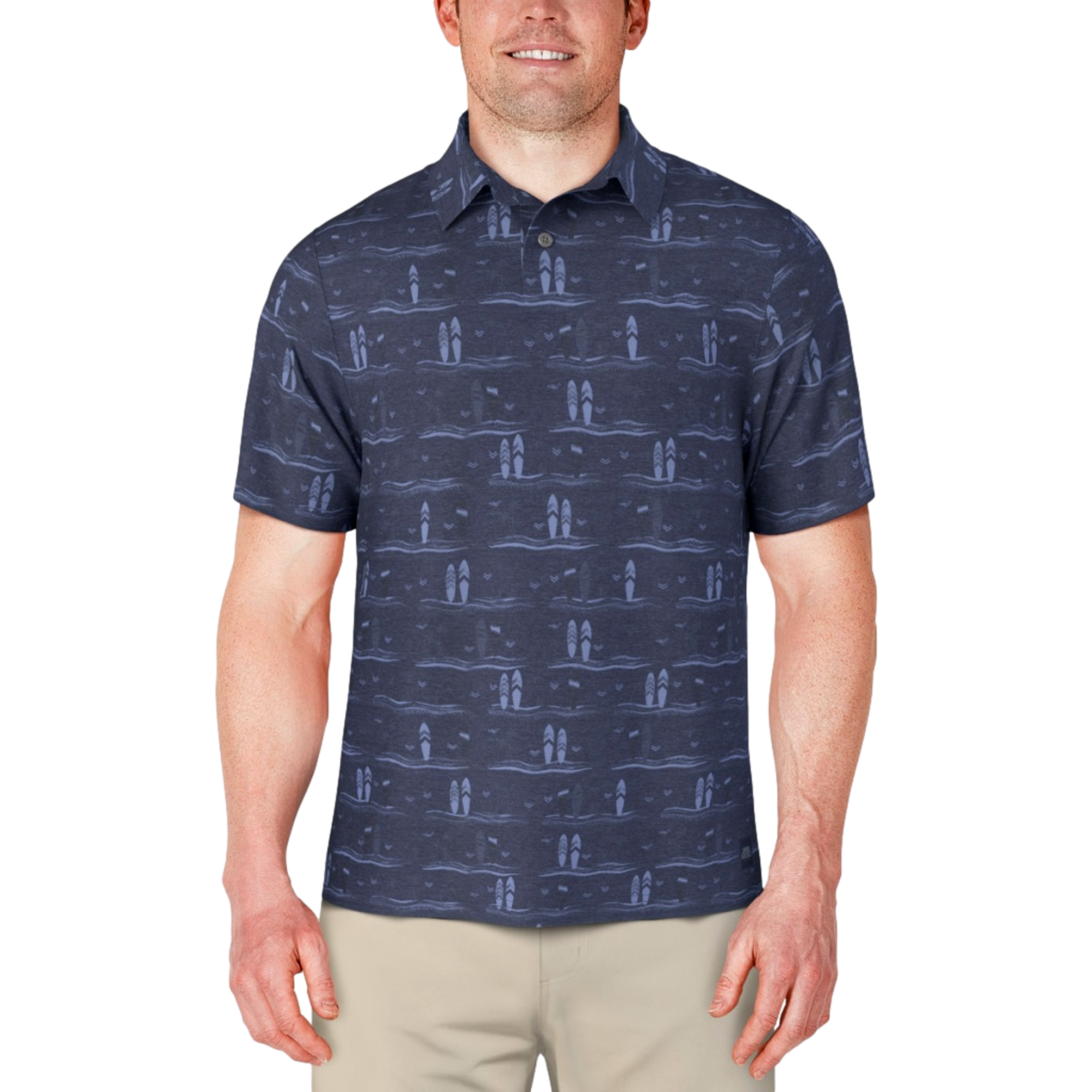 Surfboard Printed Men's Short Sleeve Golf Polo Shirt
