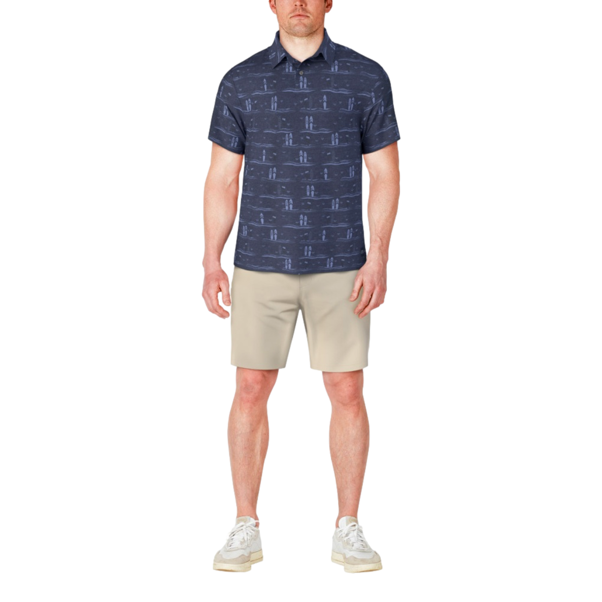 Surfboard Printed Men's Short Sleeve Golf Polo Shirt