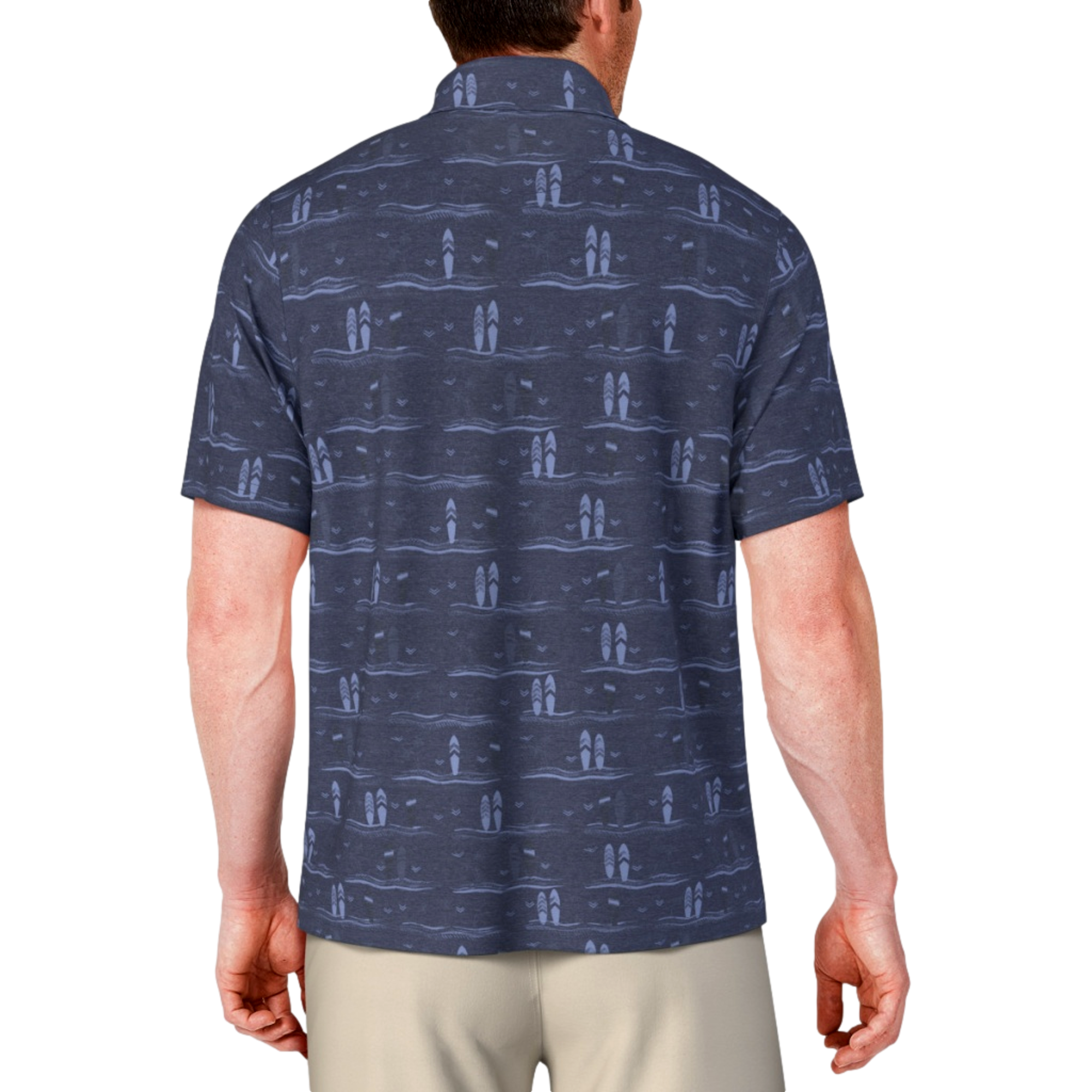 Surfboard Printed Men's Short Sleeve Golf Polo Shirt