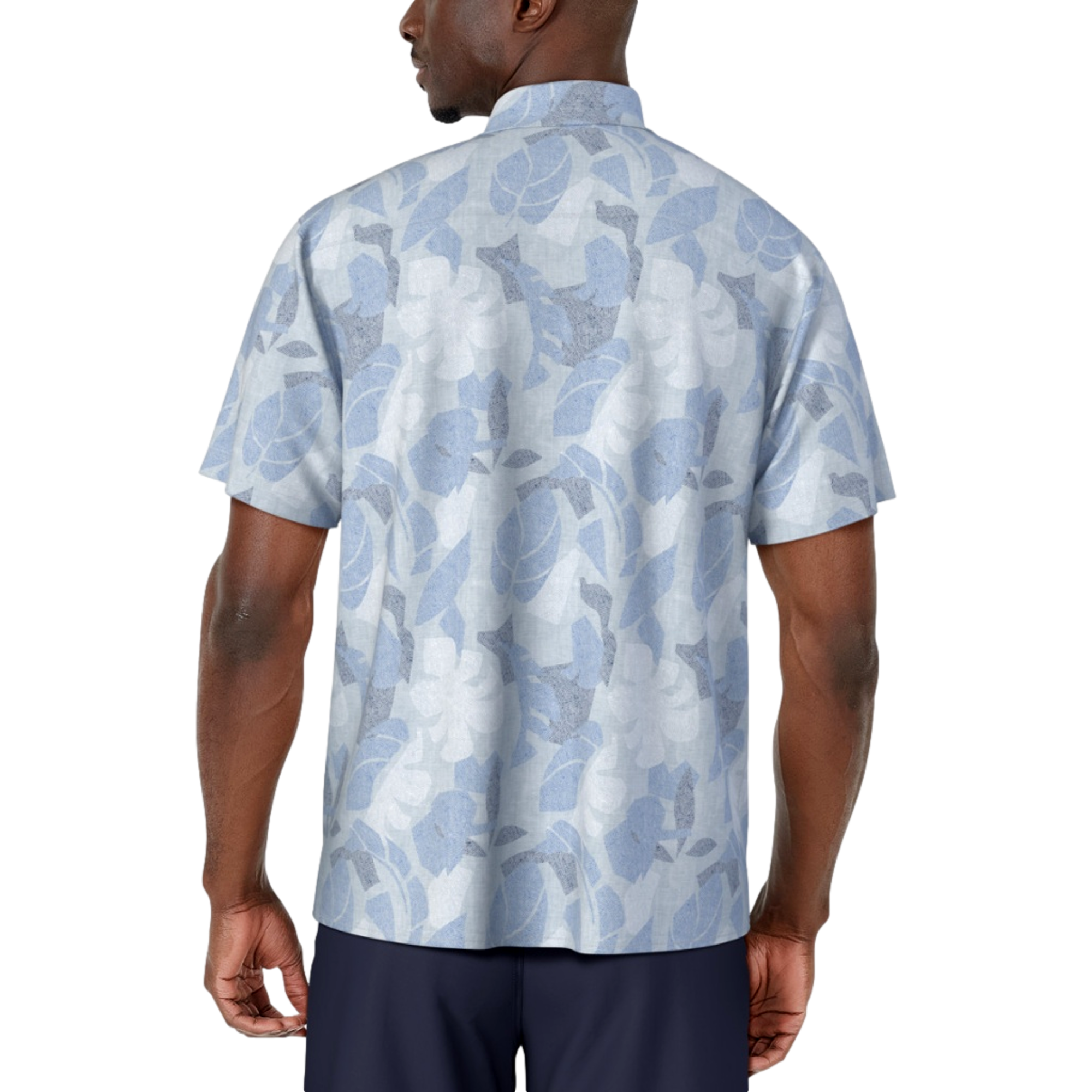 Etched Leaves Woven Button Down Shirt