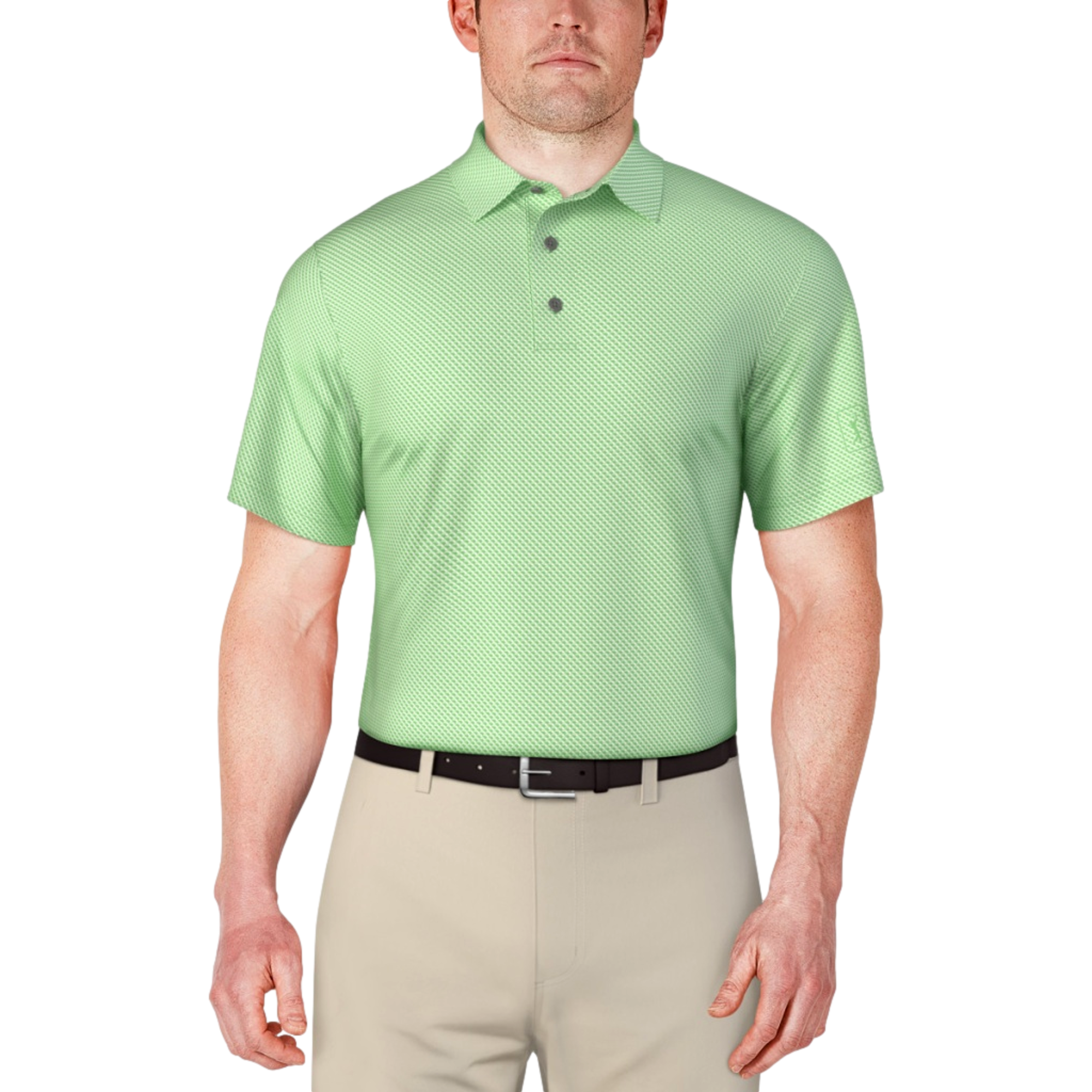 Micro Geo Printed Men's Short Sleeve Golf Polo Shirt