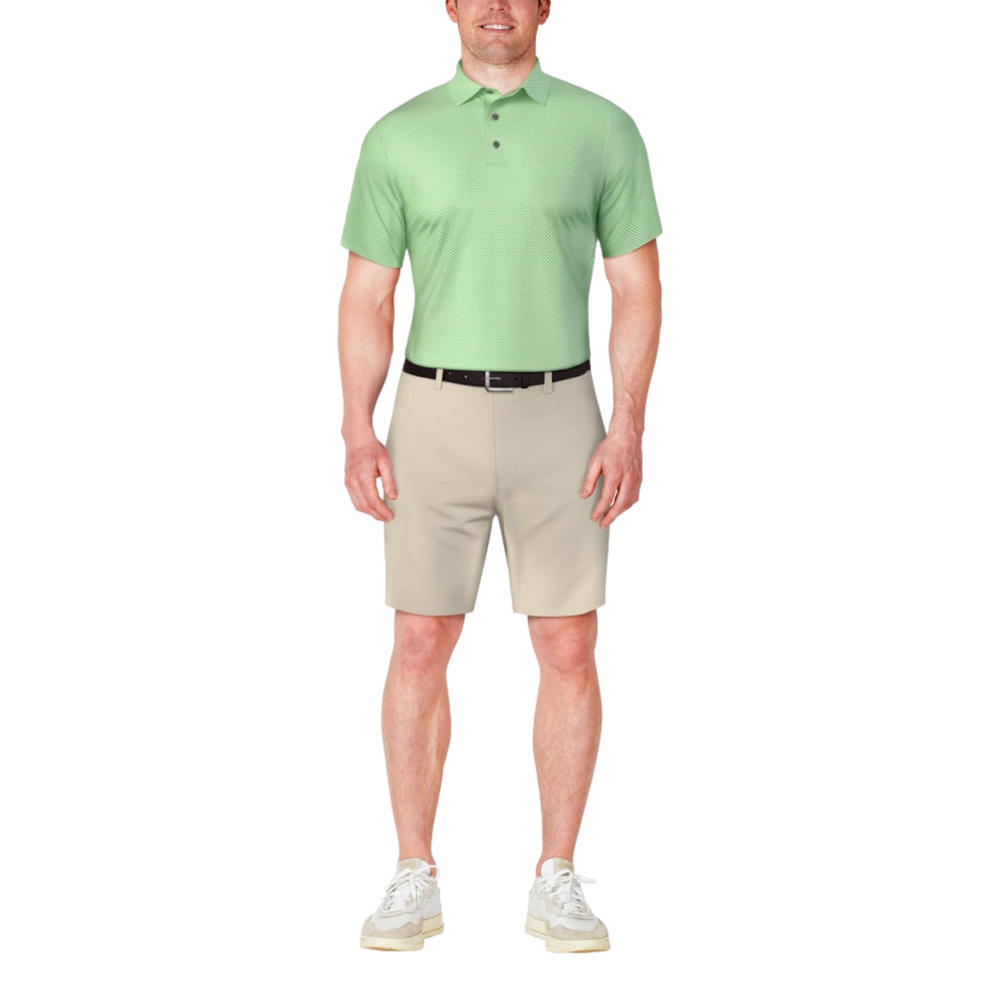 Micro Geo Printed Men's Short Sleeve Golf Polo Shirt