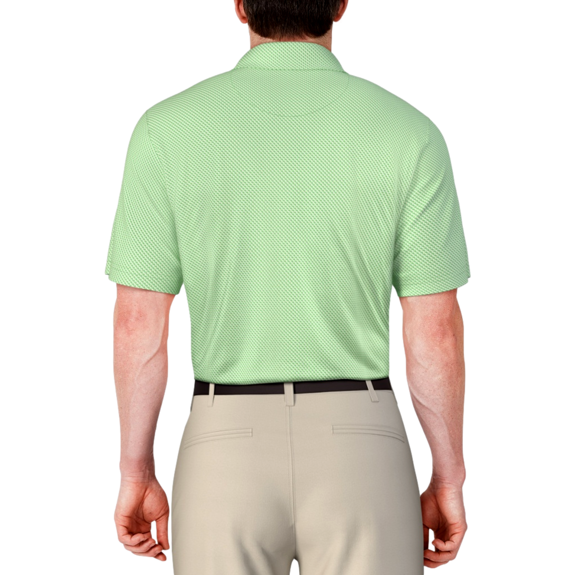 Micro Geo Printed Men's Short Sleeve Golf Polo Shirt