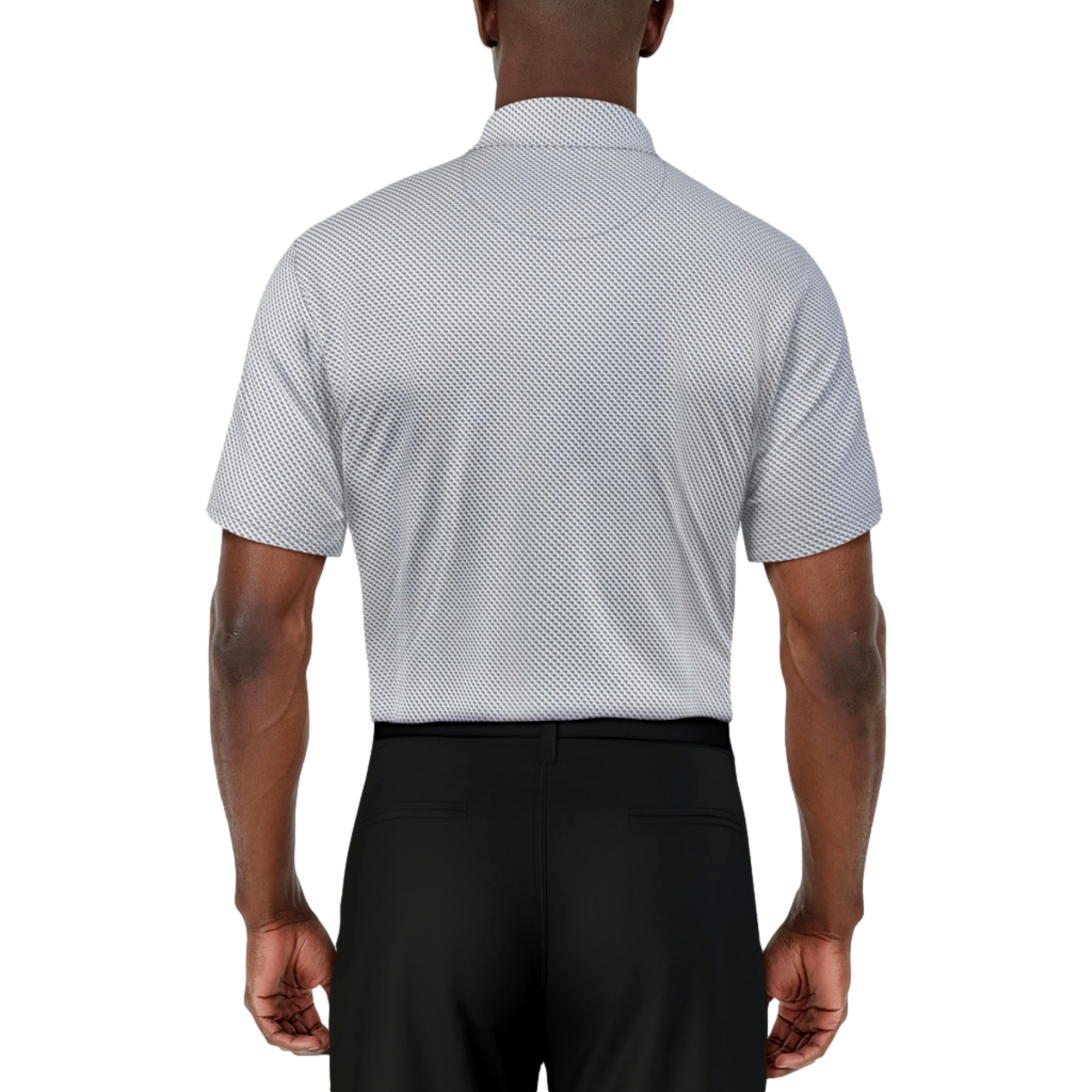 Micro Geo Printed Men's Short Sleeve Golf Polo Shirt