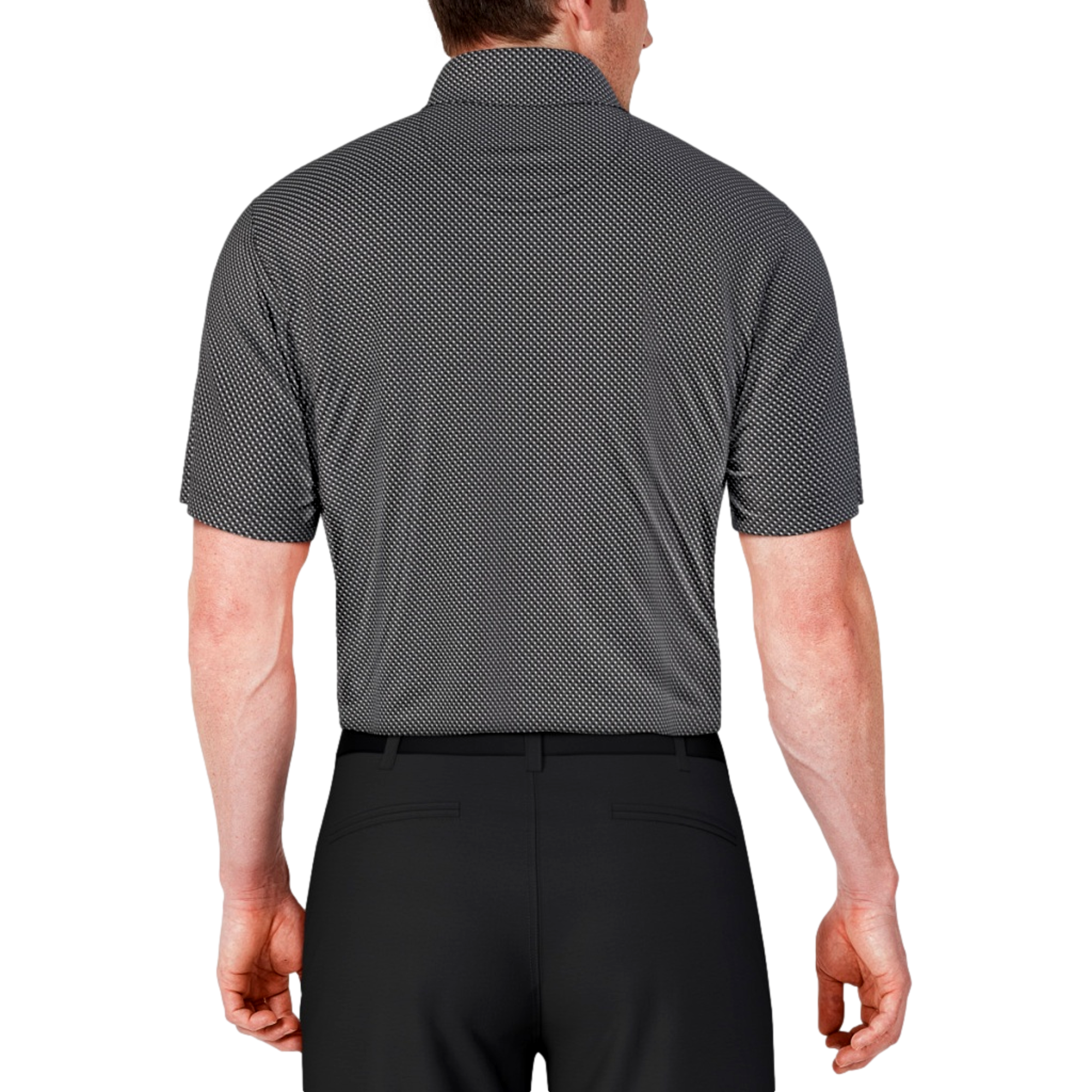 Micro Geo Printed Men's Short Sleeve Golf Polo Shirt