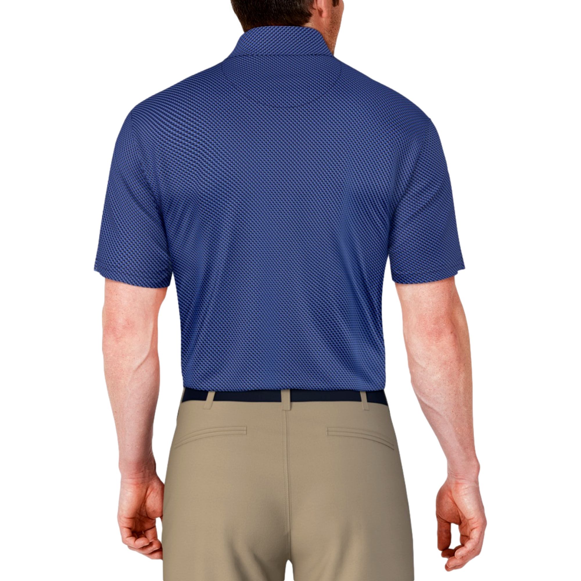 Micro Geo Printed Men's Short Sleeve Golf Polo Shirt