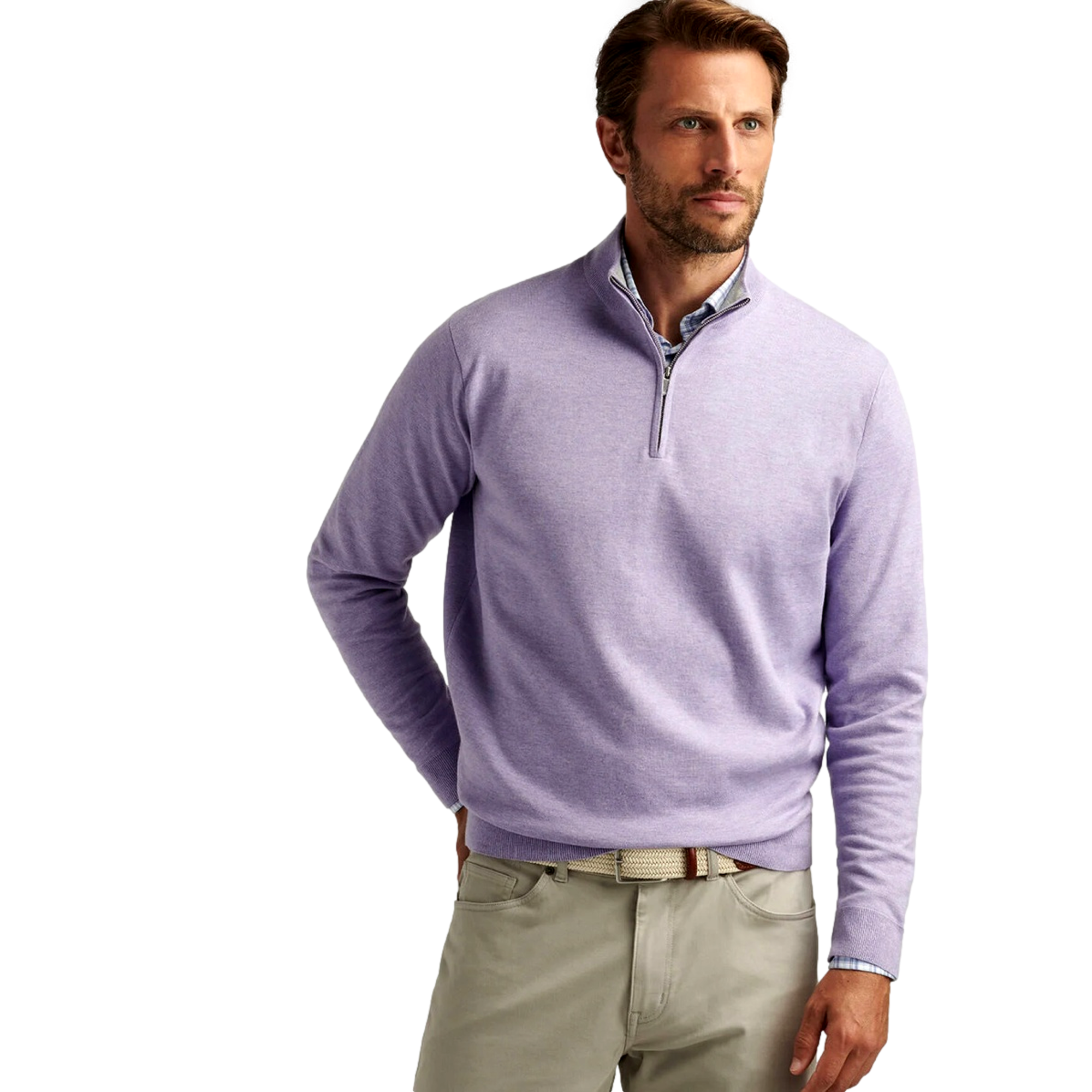 Coolspun Cotton Men's Golf Quarter Zip Sweater