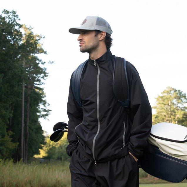 Dual Zipper Men's Golf Rain Jacket