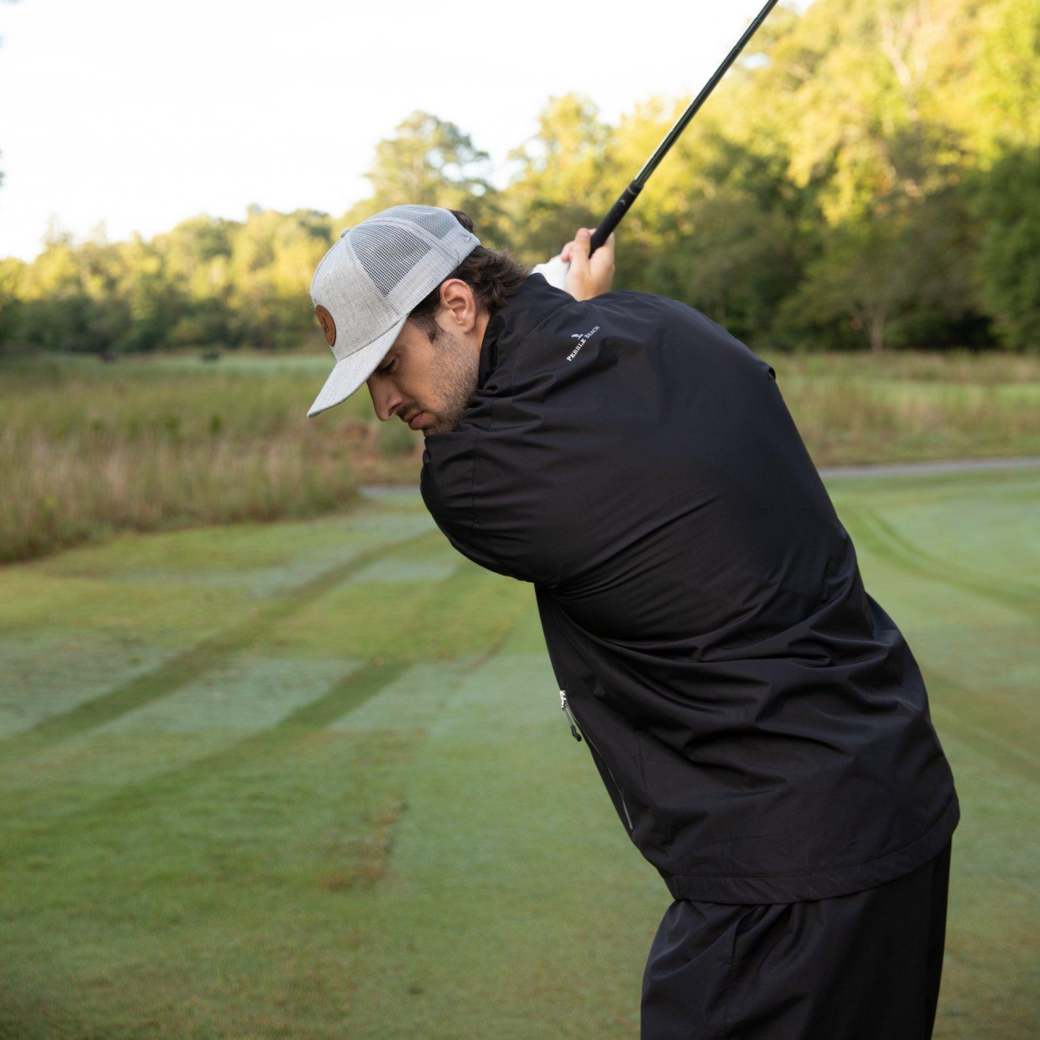 Dual Zipper Men's Golf Rain Jacket