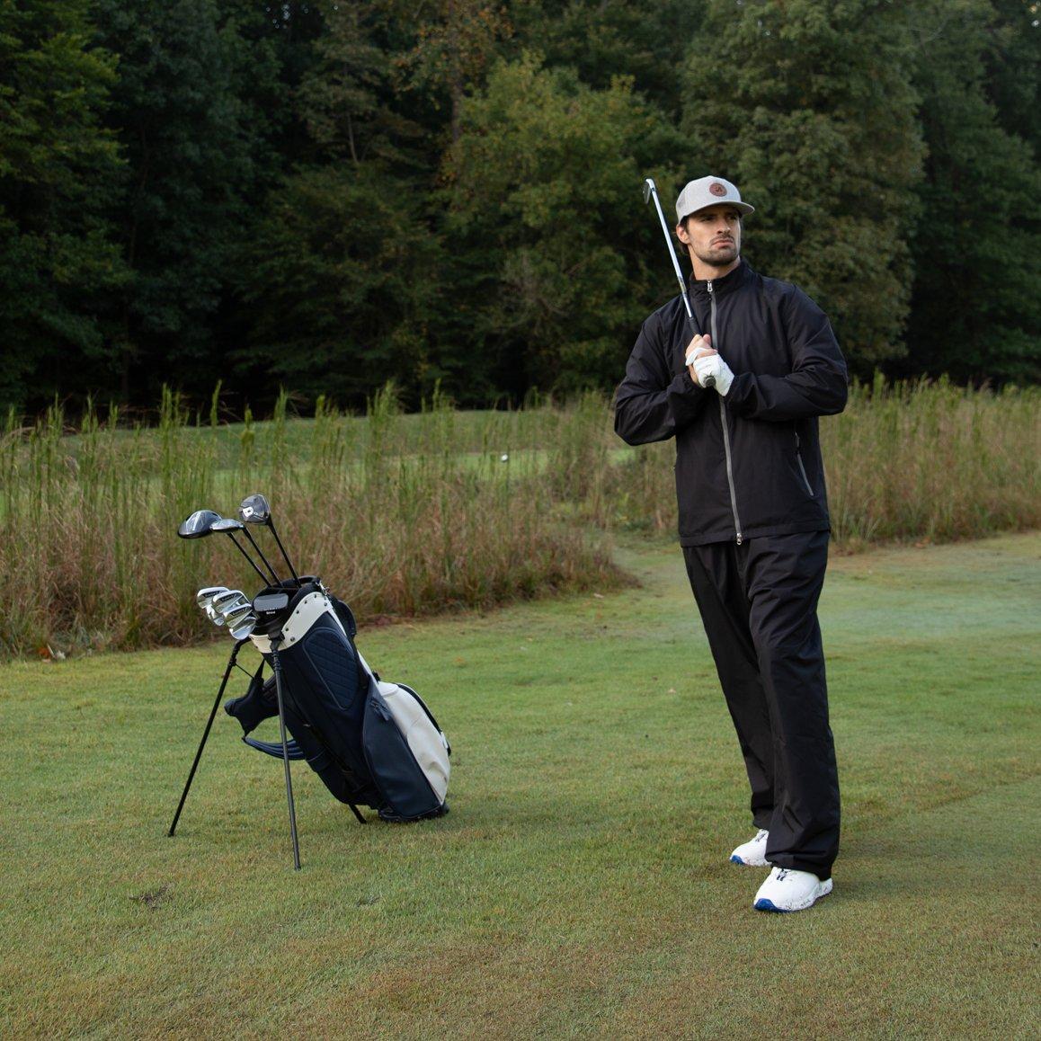 Dual Zipper Men's Golf Rain Jacket