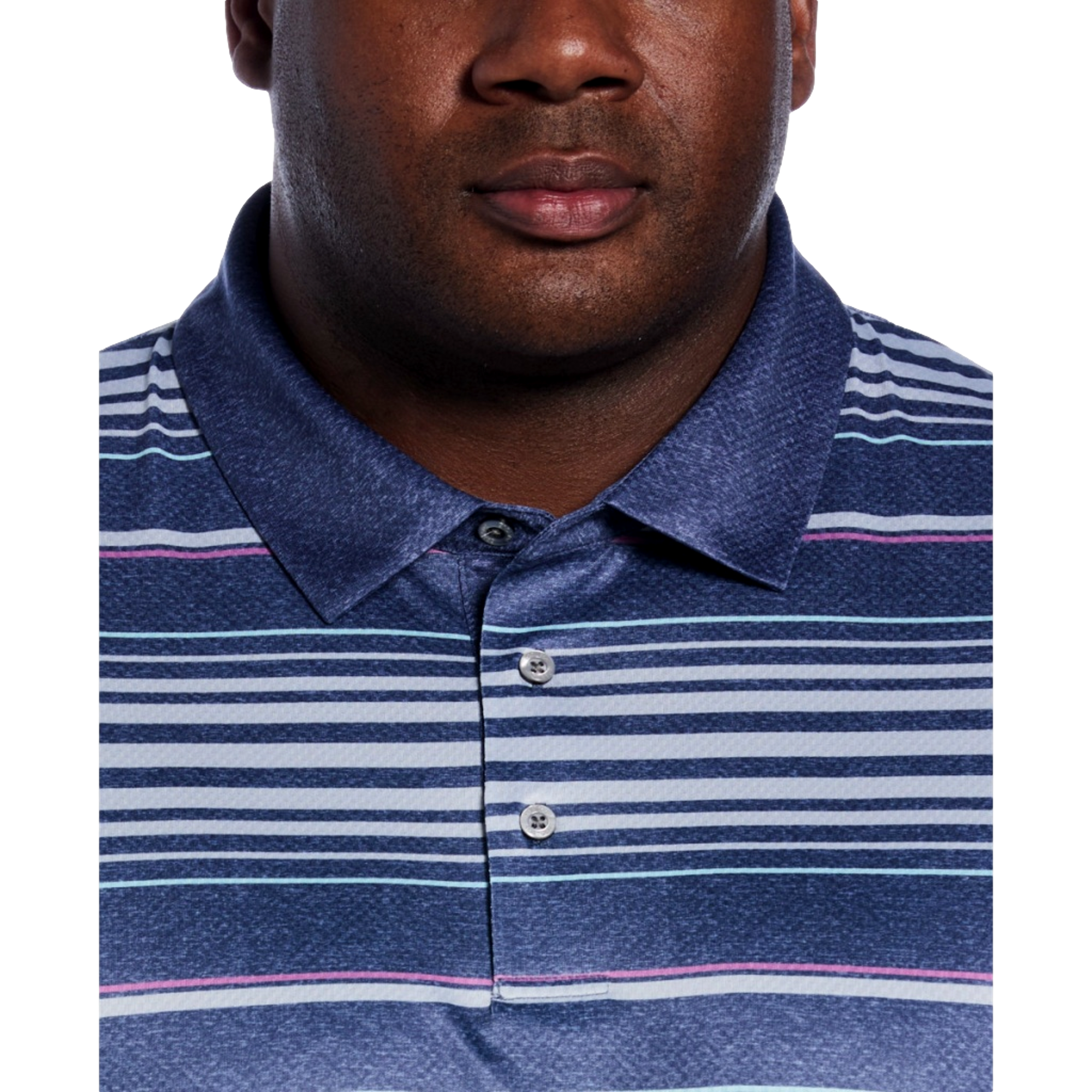 All Over Stripe Printed Big & Tall Men's Short Sleeve Golf Polo Shirt