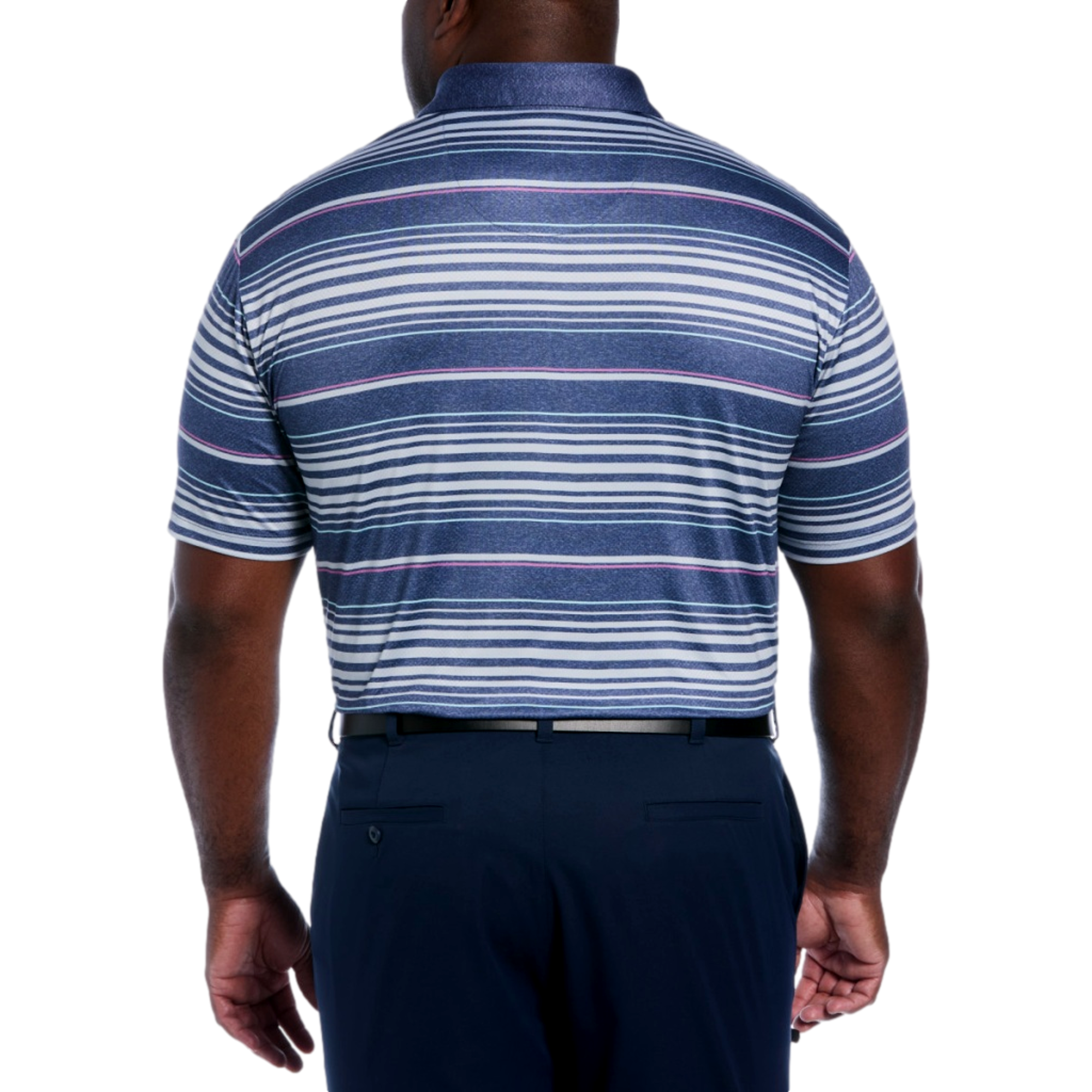 All Over Stripe Printed Big & Tall Men's Short Sleeve Golf Polo Shirt