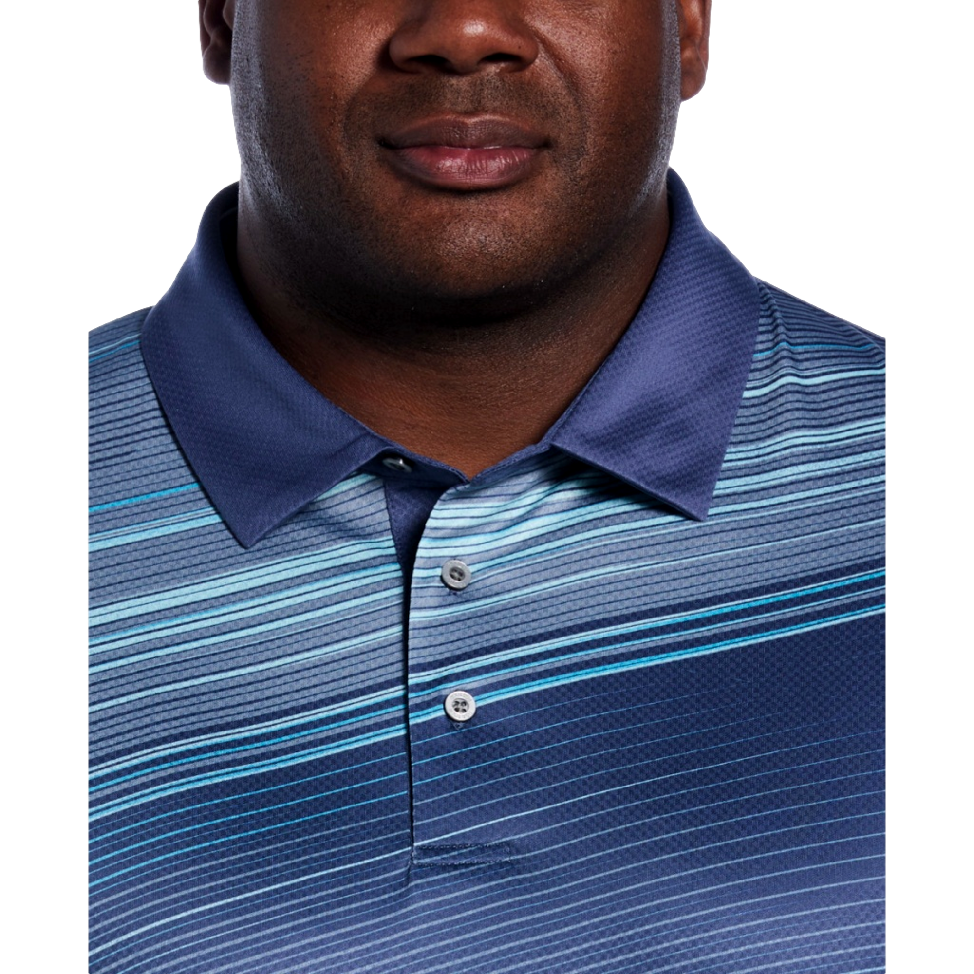 Asymmetric Stripe Printed Big & Tall Men's Short Sleeve Golf Polo Shirt