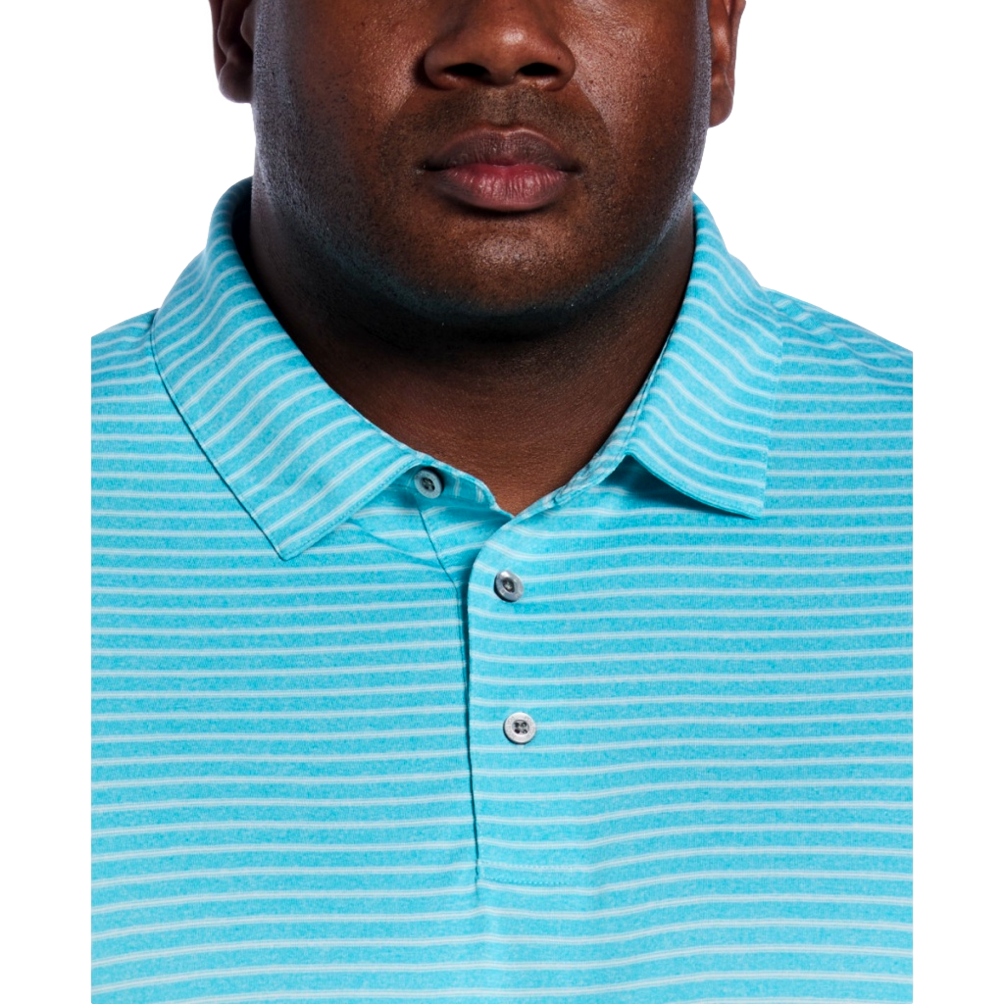 Heather Feeder Stripe Big & Tall Men's Short Sleeve Golf Polo Shirt
