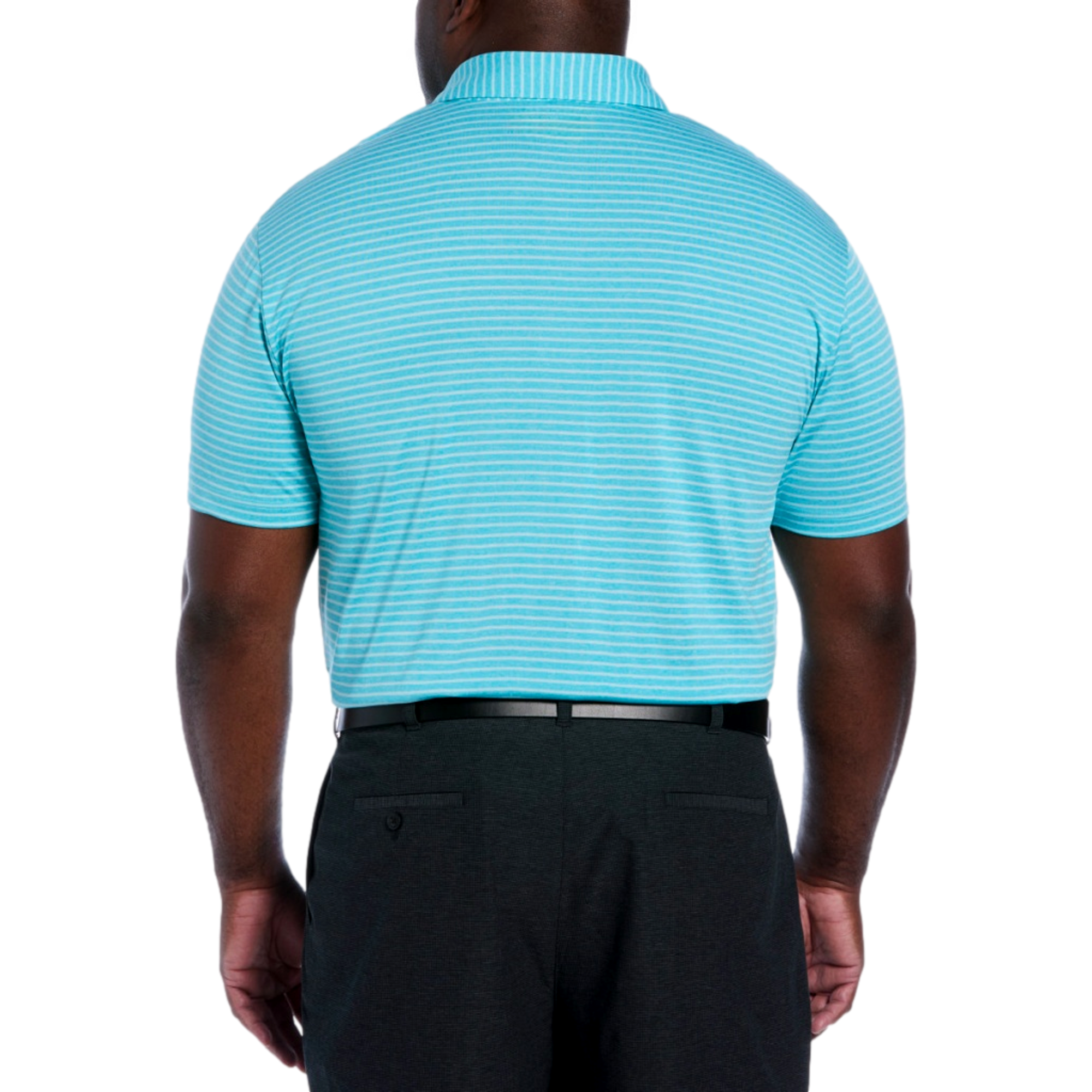Heather Feeder Stripe Big & Tall Men's Short Sleeve Golf Polo Shirt