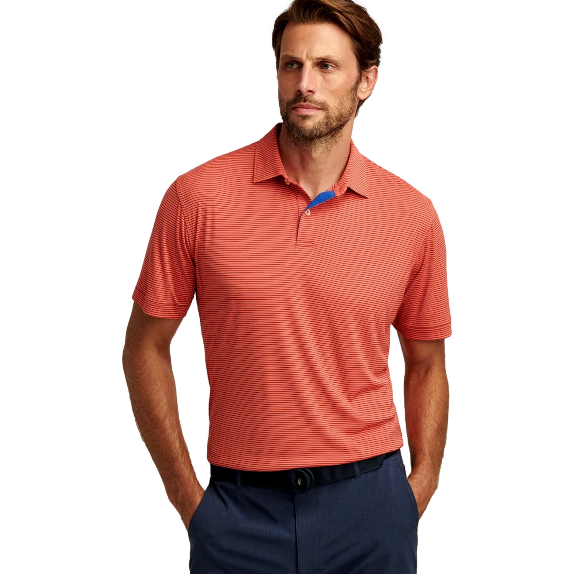 Featherweight Stripe Men's Golf Polo Shirt