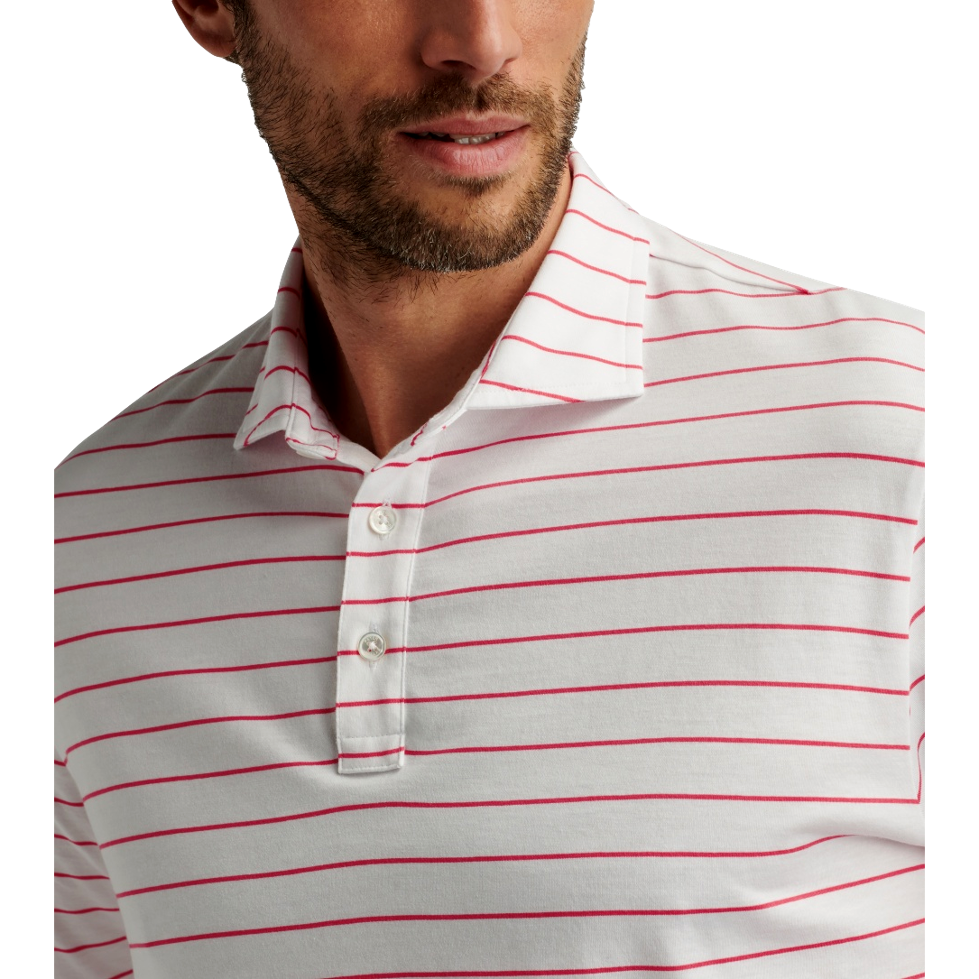 Ross Stripe Crown Comfort Cotton Men's Golf Polo Shirt