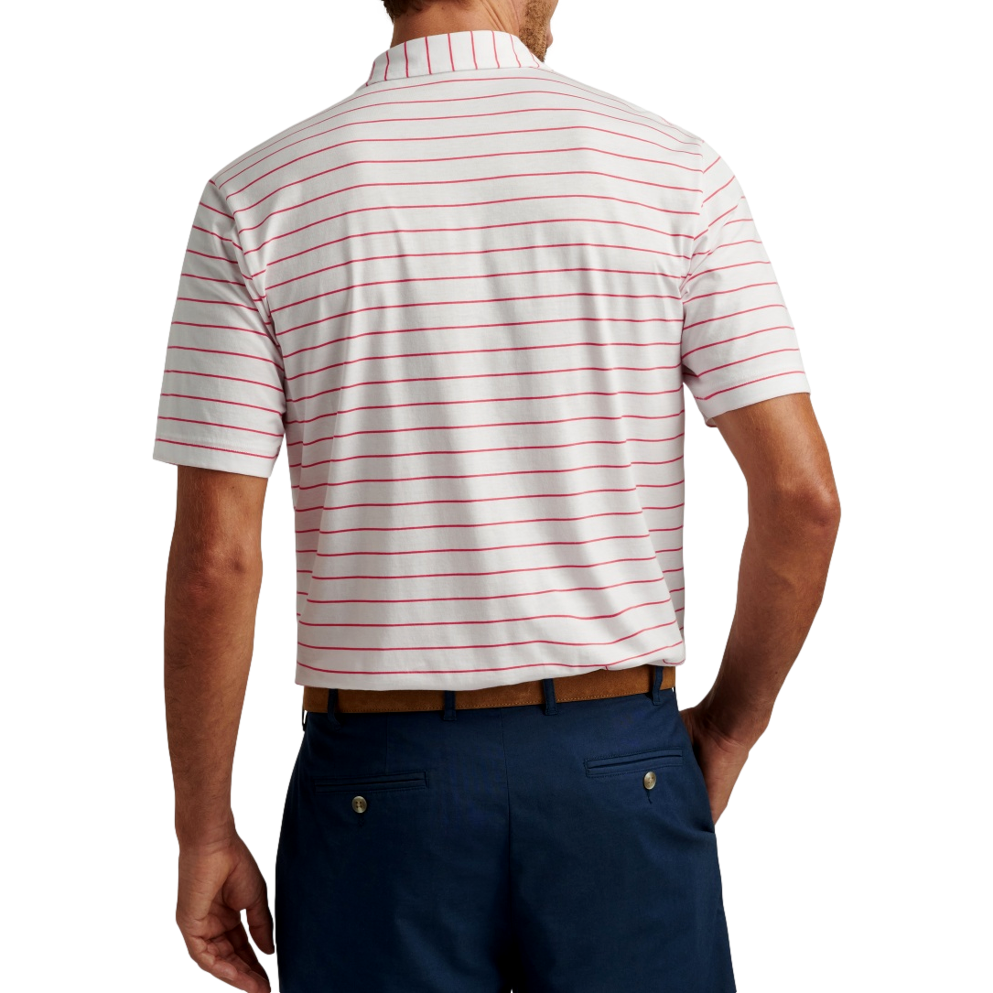 Ross Stripe Crown Comfort Cotton Men's Golf Polo Shirt