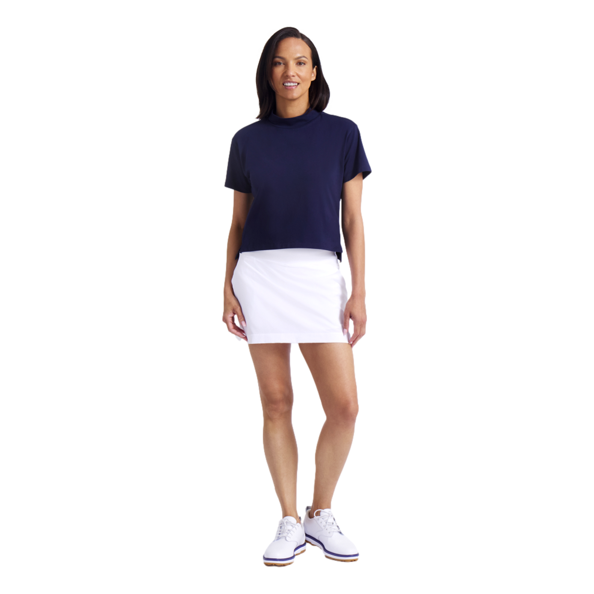 Charlotte Modalon Mock Neck Women's Short Sleeve Golf Shirt