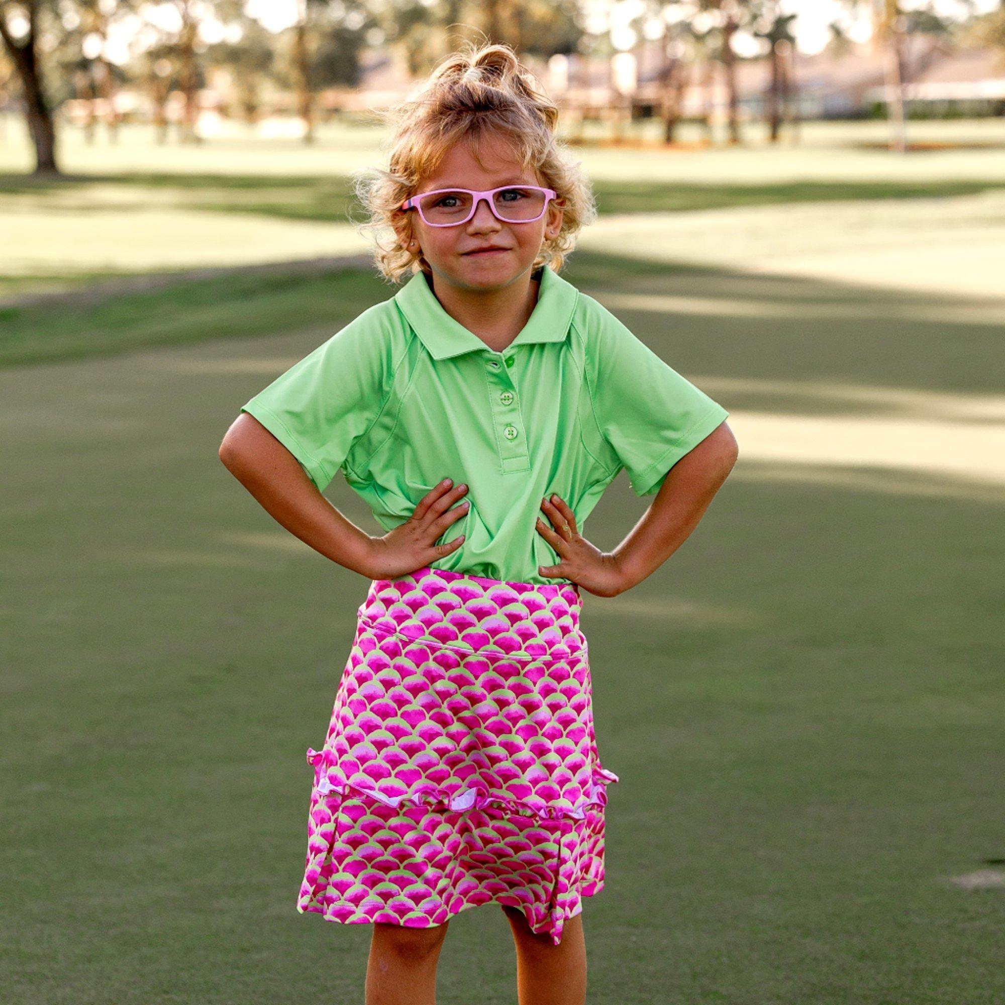 Reagan Cap Girls Short Sleeve Golf Polo