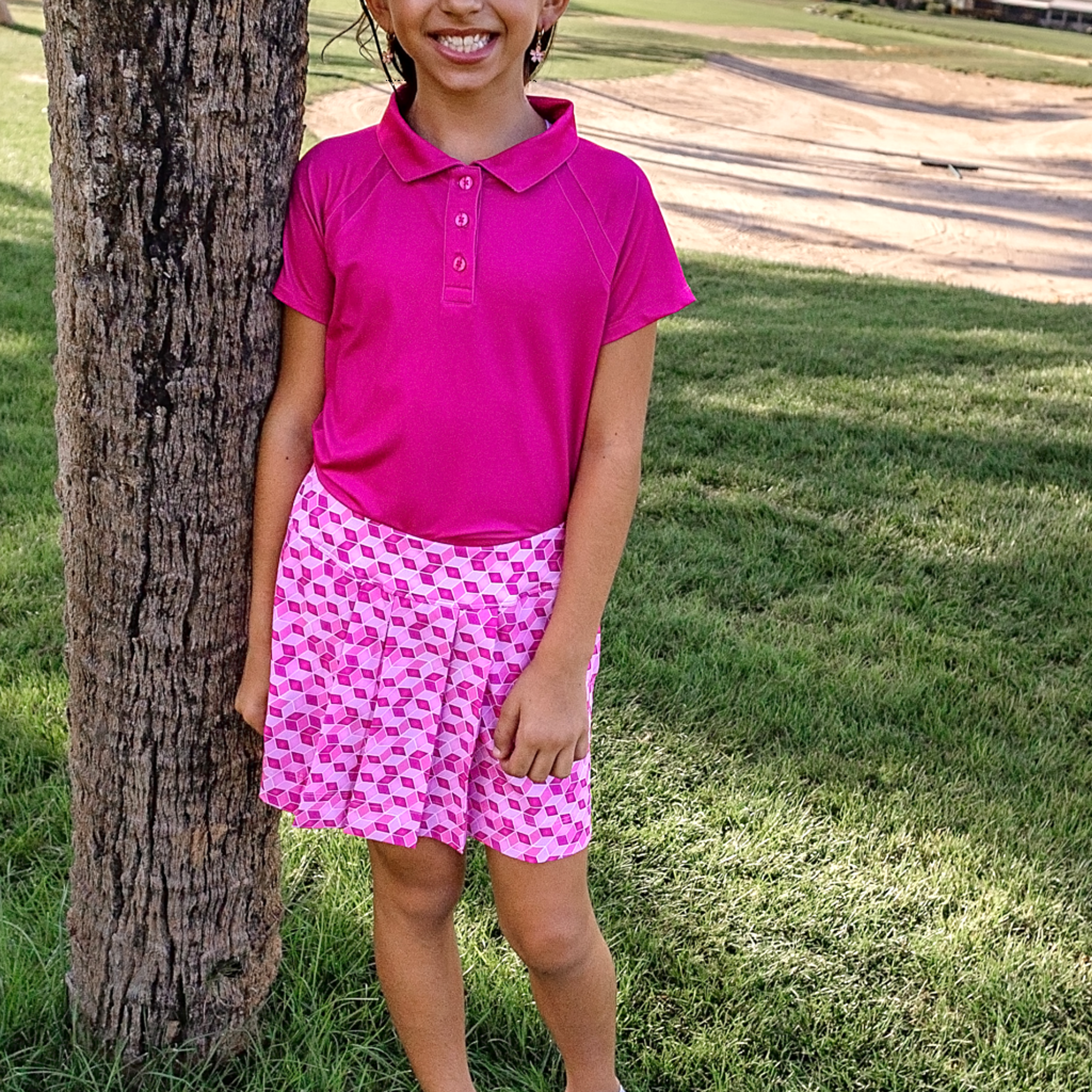 Betty Woven Girls Golf Skort
