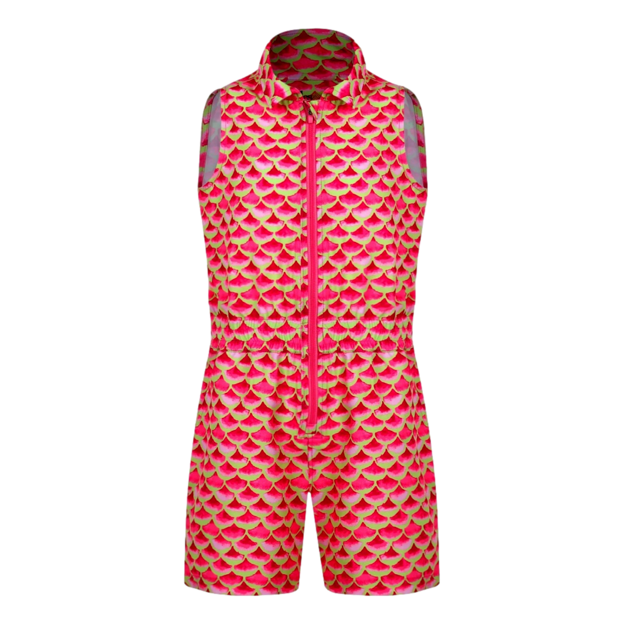 Fallon Woven Girls Sleeveless Golf Romper