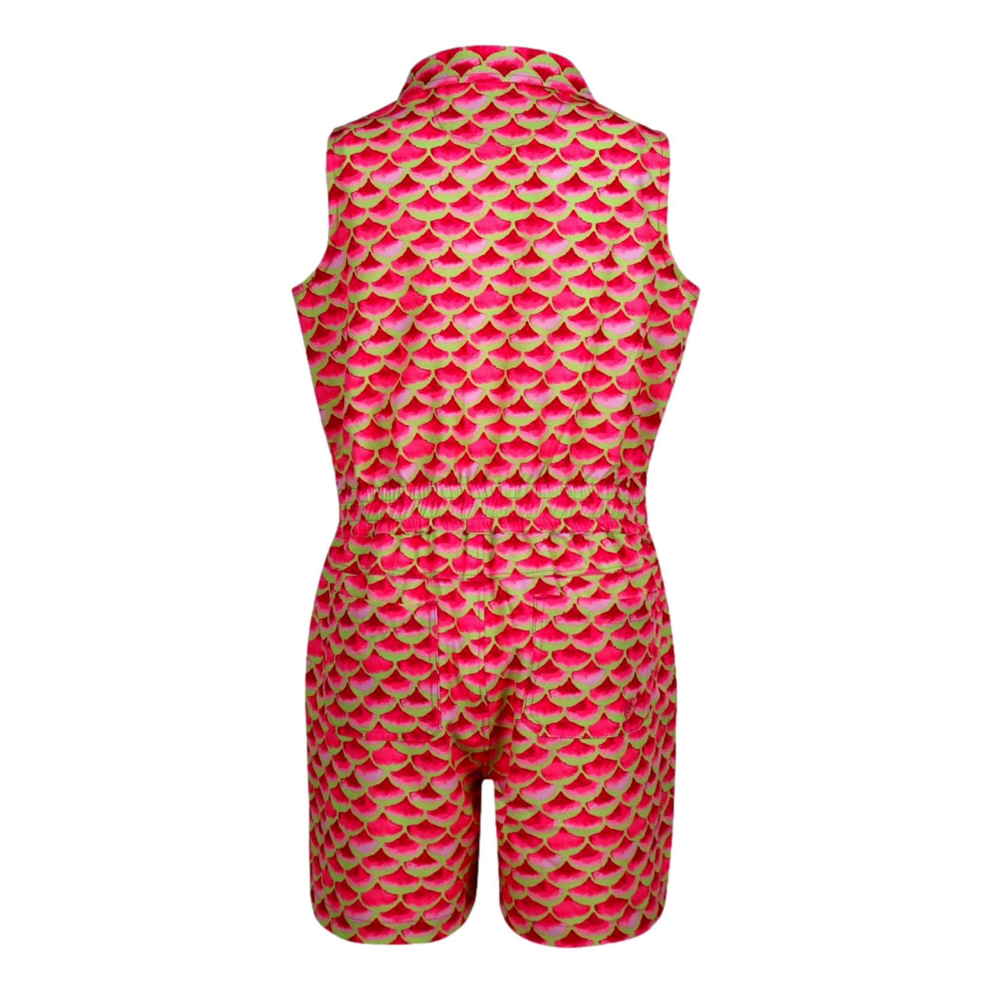 Fallon Woven Girls Sleeveless Golf Romper