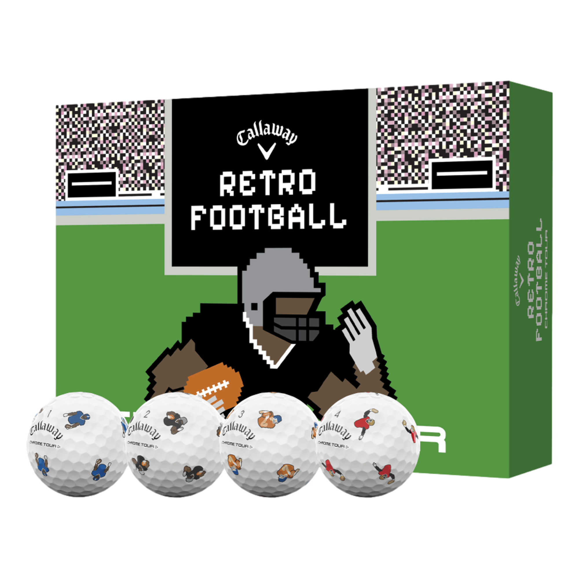 Chrome Tour TRVS Retro Football Golf Balls