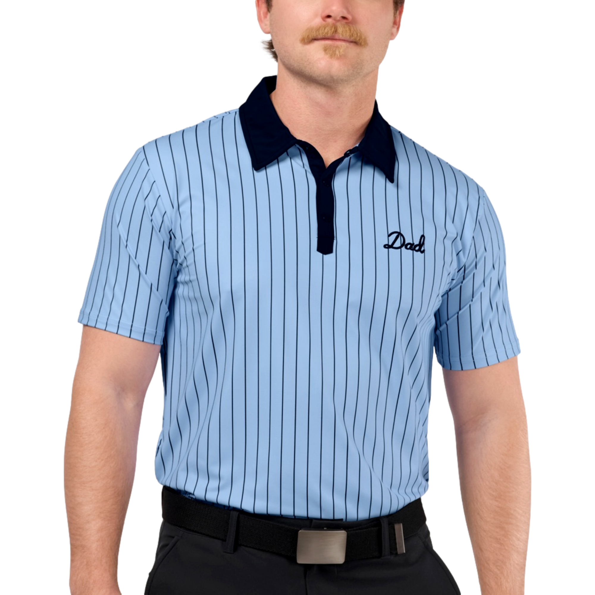 Dad Retro Vertical Stripe Men's Golf Polo