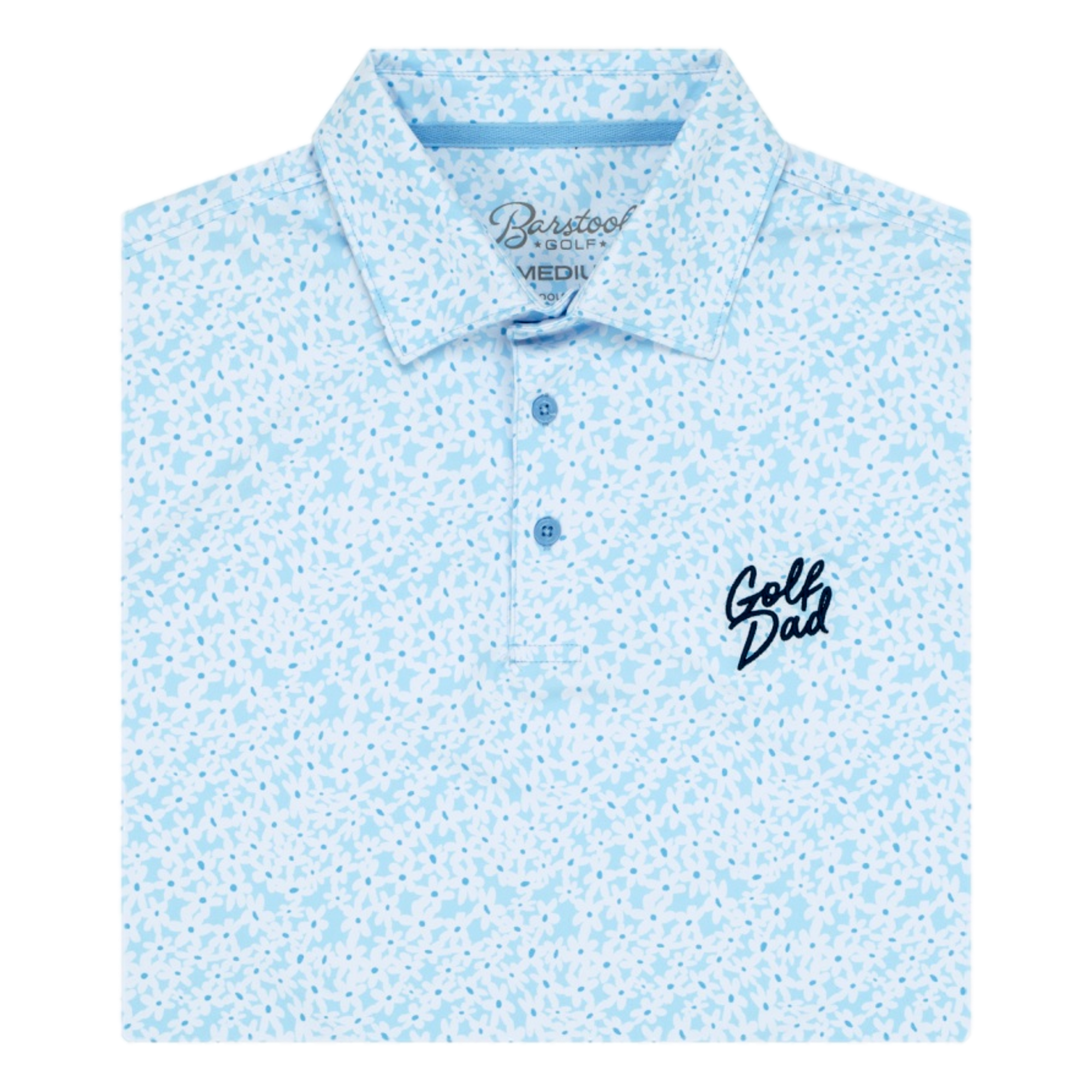 Dad Men's Floral Printed Short Sleeve Golf Polo Shirt