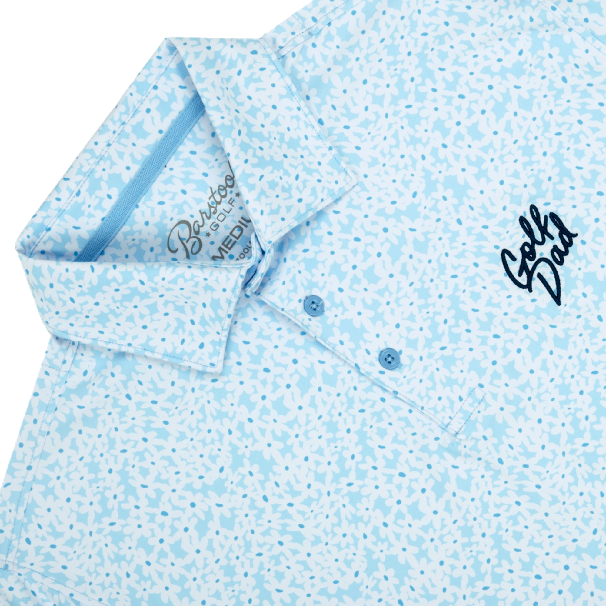 Dad Men's Floral Printed Short Sleeve Golf Polo Shirt