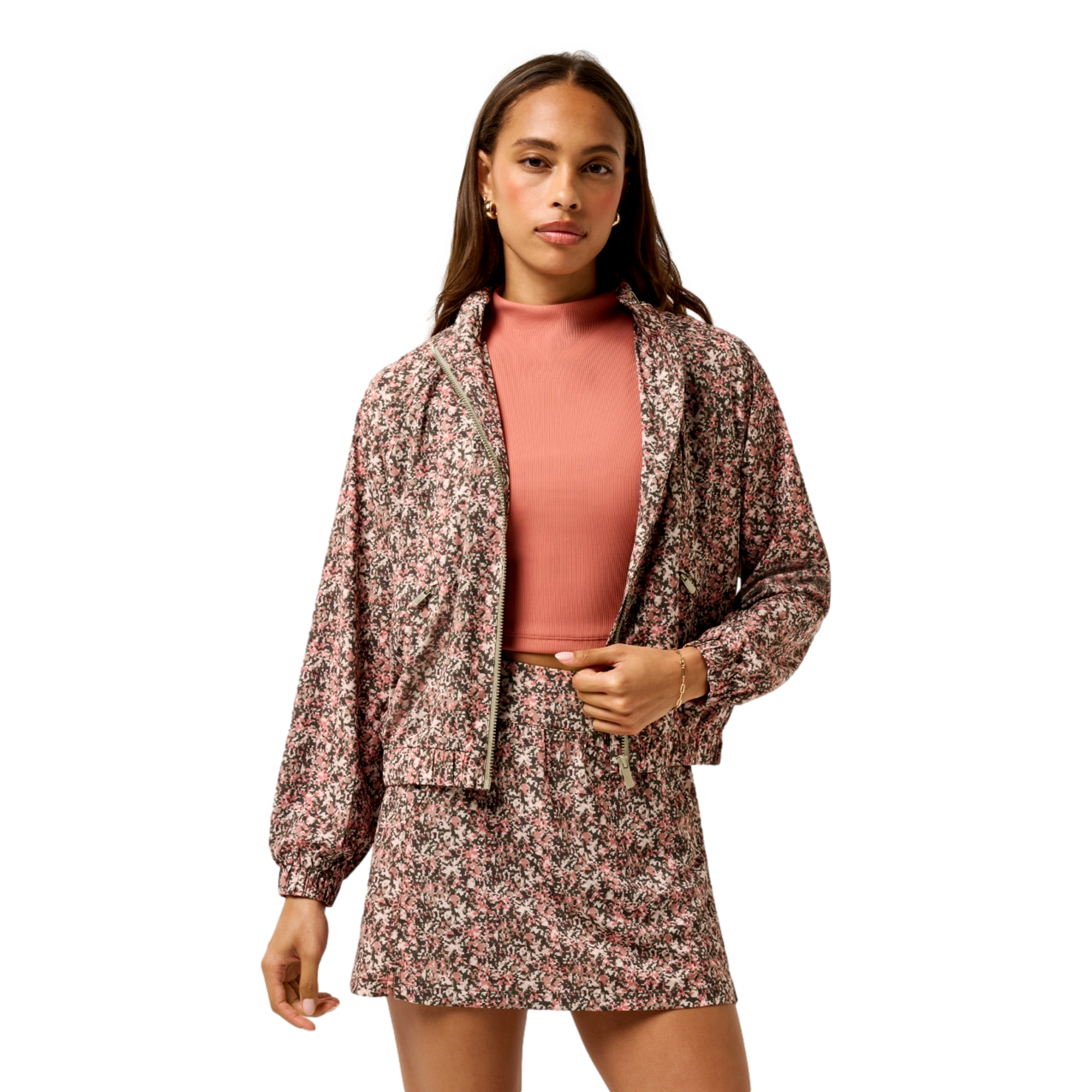 Travel Day Tech Woven Printed Full Zip Women's Golf Jacket