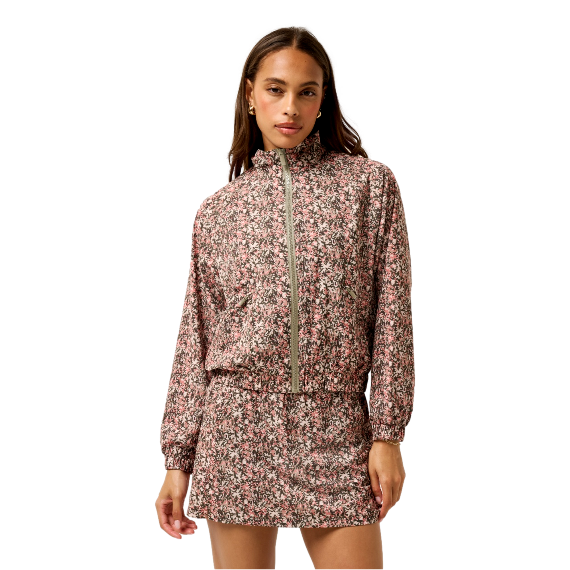 Travel Day Tech Woven Printed Full Zip Women's Golf Jacket