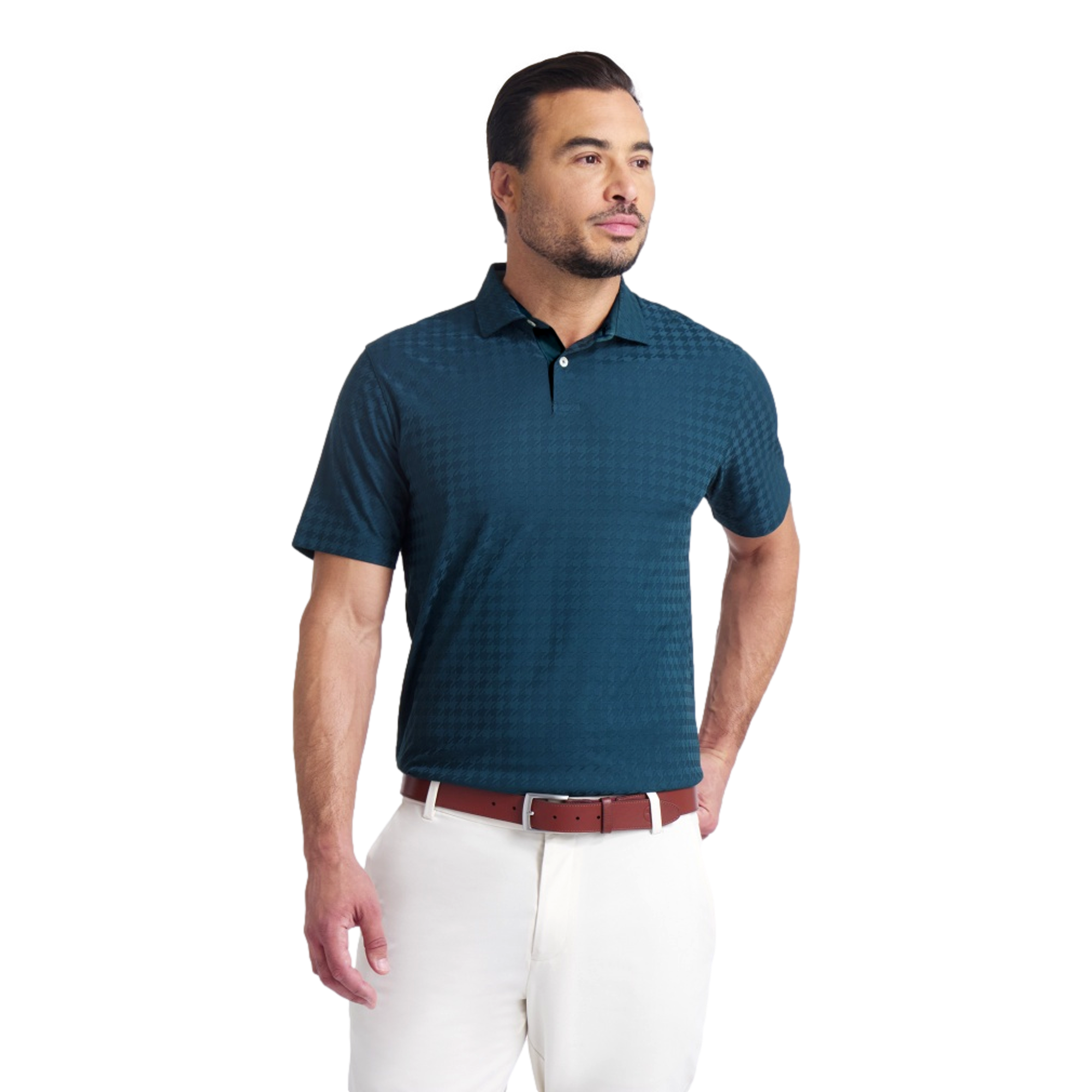 MATTR Houndstooth Men's Short Sleeve Golf Polo Shirt