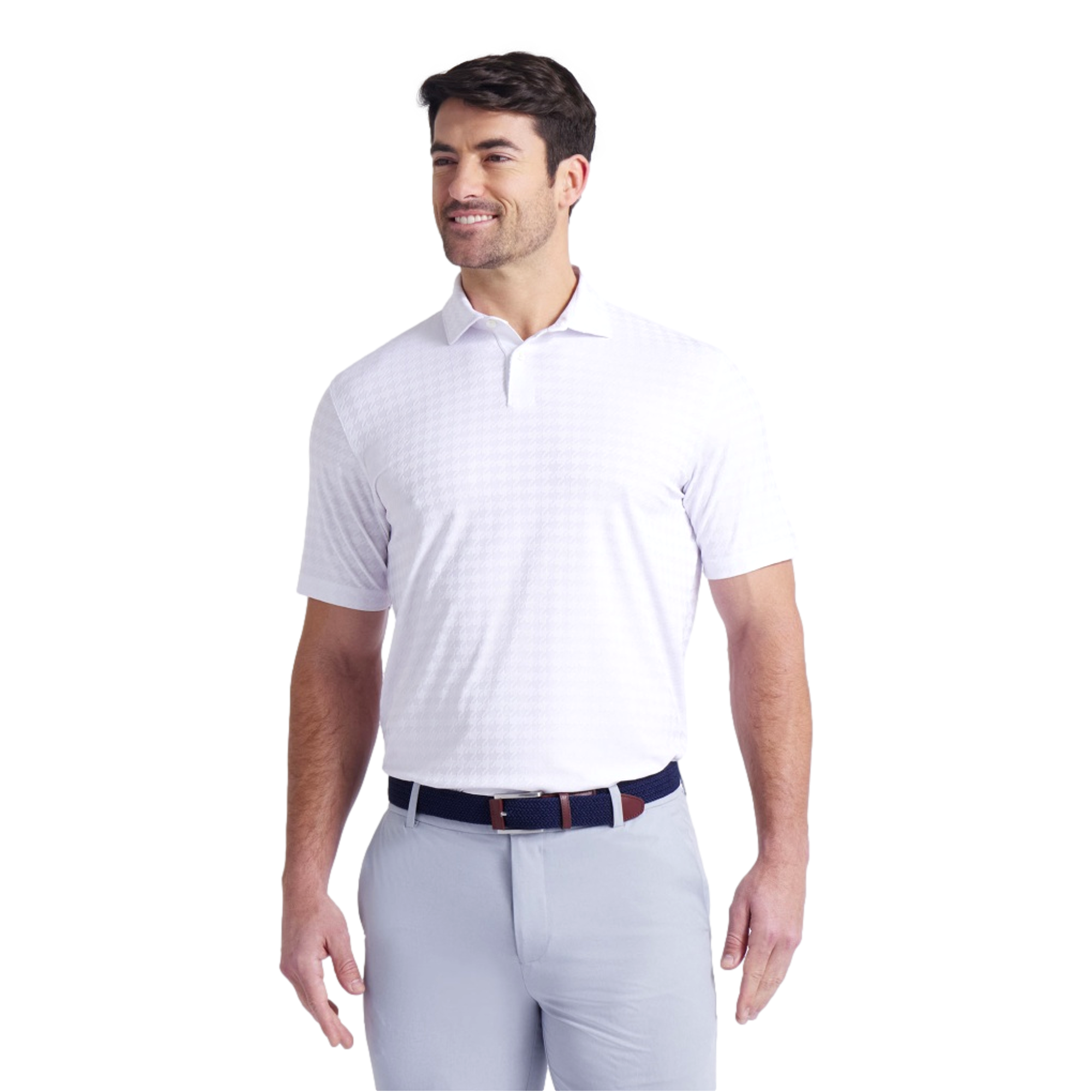 MATTR Houndstooth Men's Short Sleeve Golf Polo Shirt