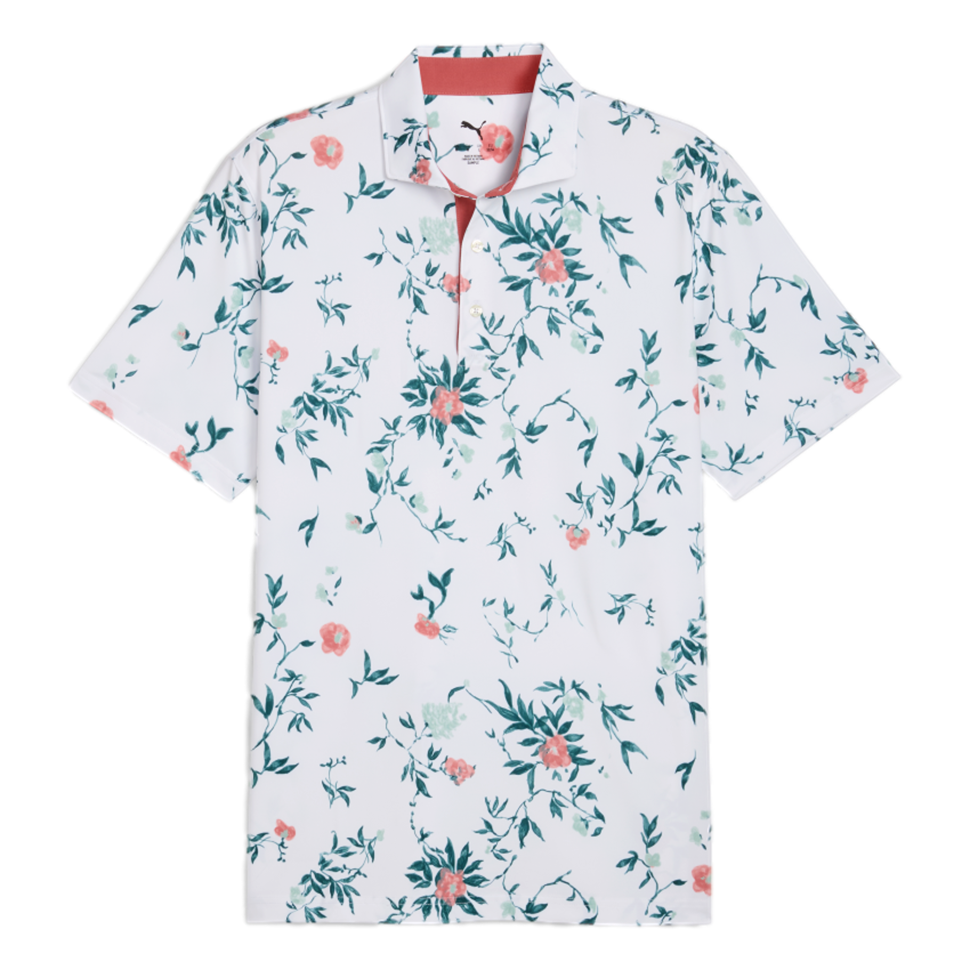 MATTR Men's Water Floral Short Sleeve Golf Polo Shirt