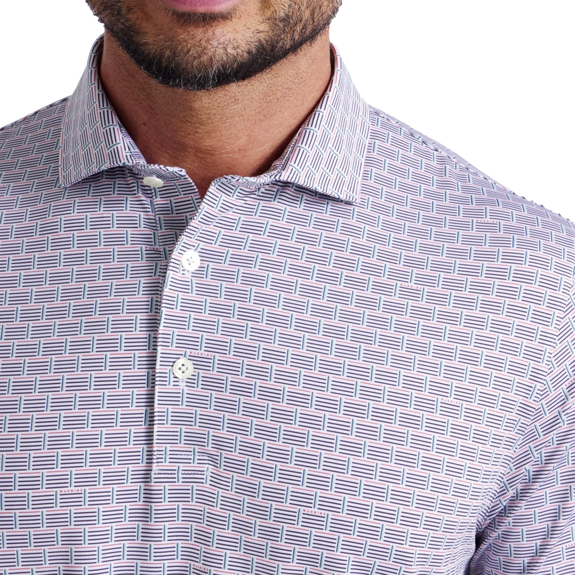 MATTR Men's Warning Short Sleeve Golf Polo Shirt