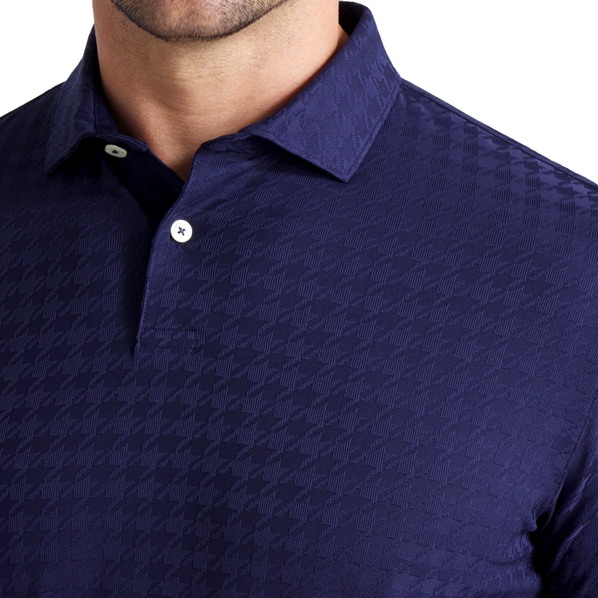 MATTR Houdstooth Men's Short Sleeve Golf Polo Shirt