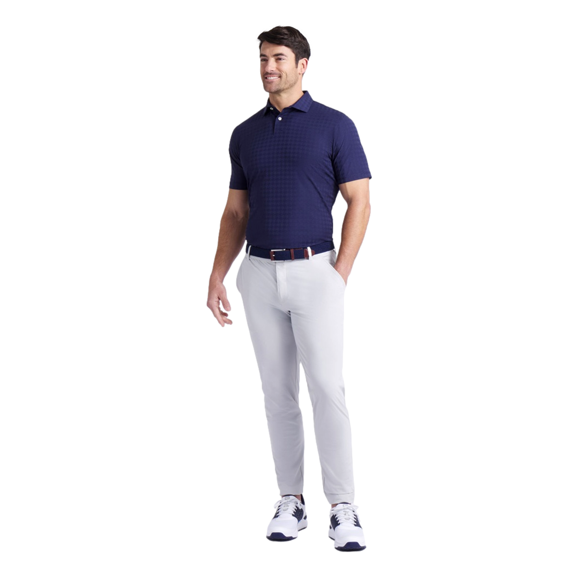 MATTR Houdstooth Men's Short Sleeve Golf Polo Shirt