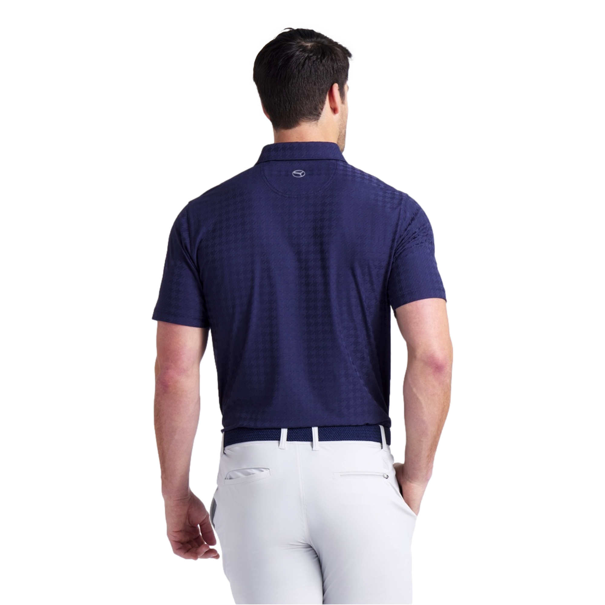MATTR Houdstooth Men's Short Sleeve Golf Polo Shirt