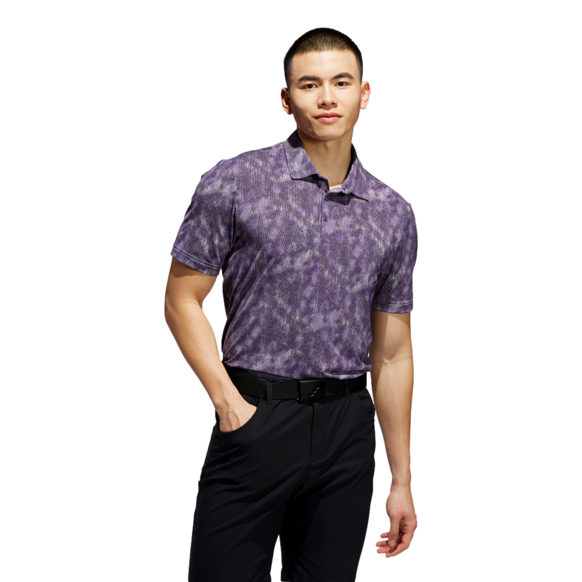 Ultimate365  Textured Print Men's Short Sleeve Golf Polo Shirt