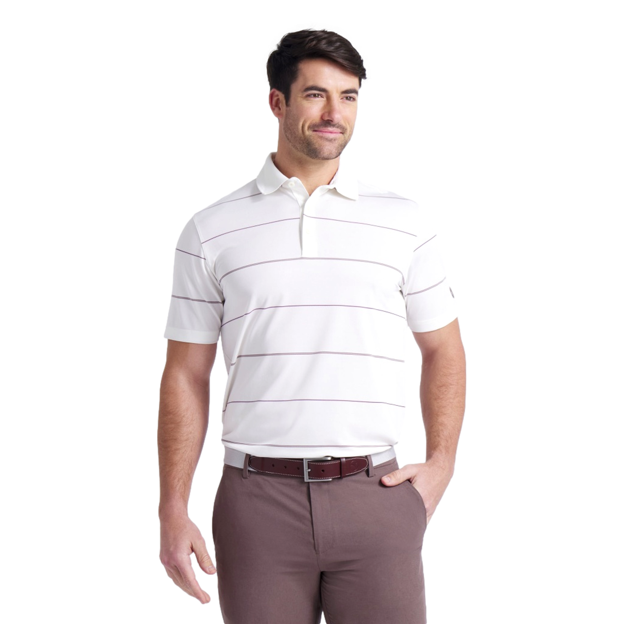 Puma X AP Men's Striped Short Sleeve Golf Polo Shirt