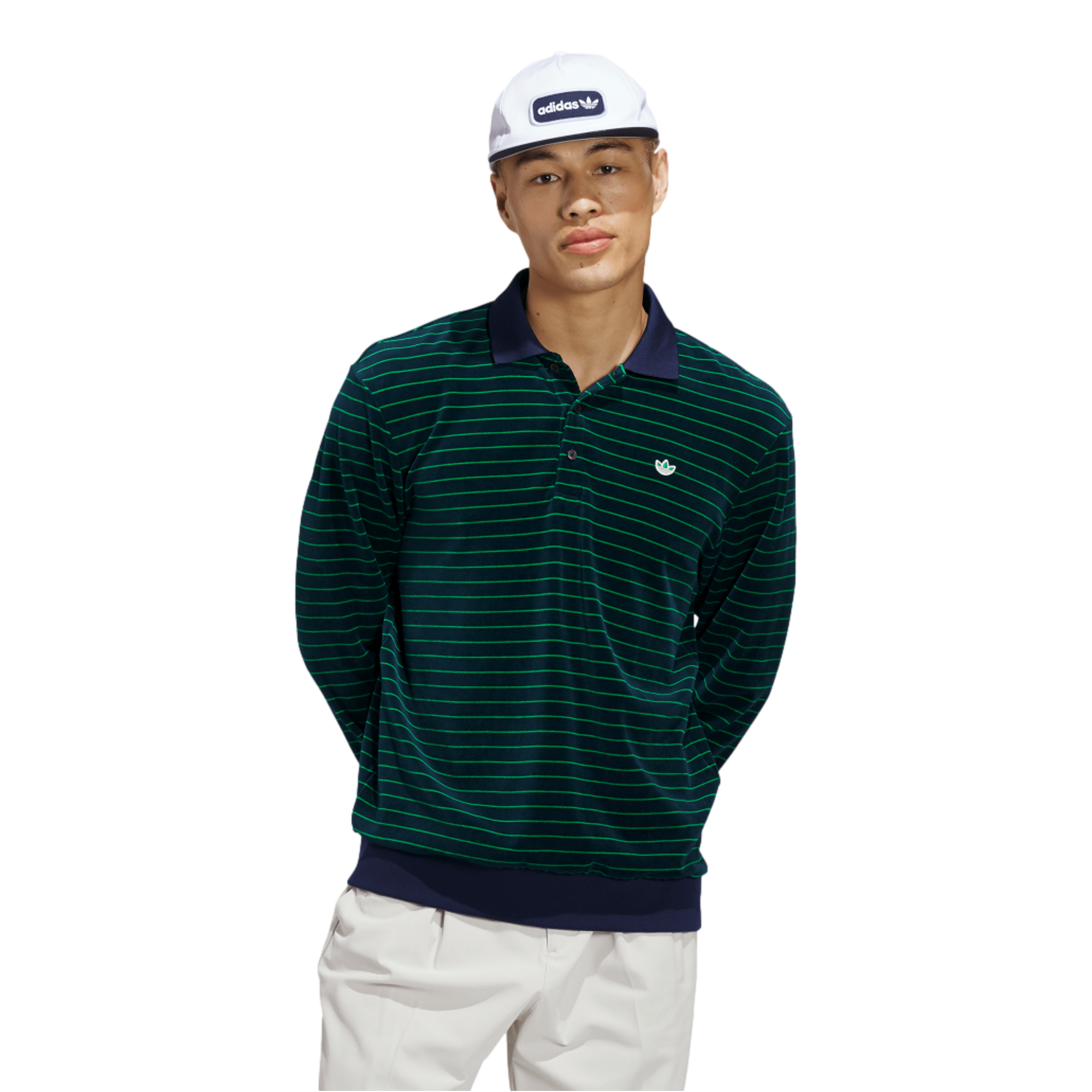 Originals Velour Mens Men's Long Sleeve Golf Polo Shirt