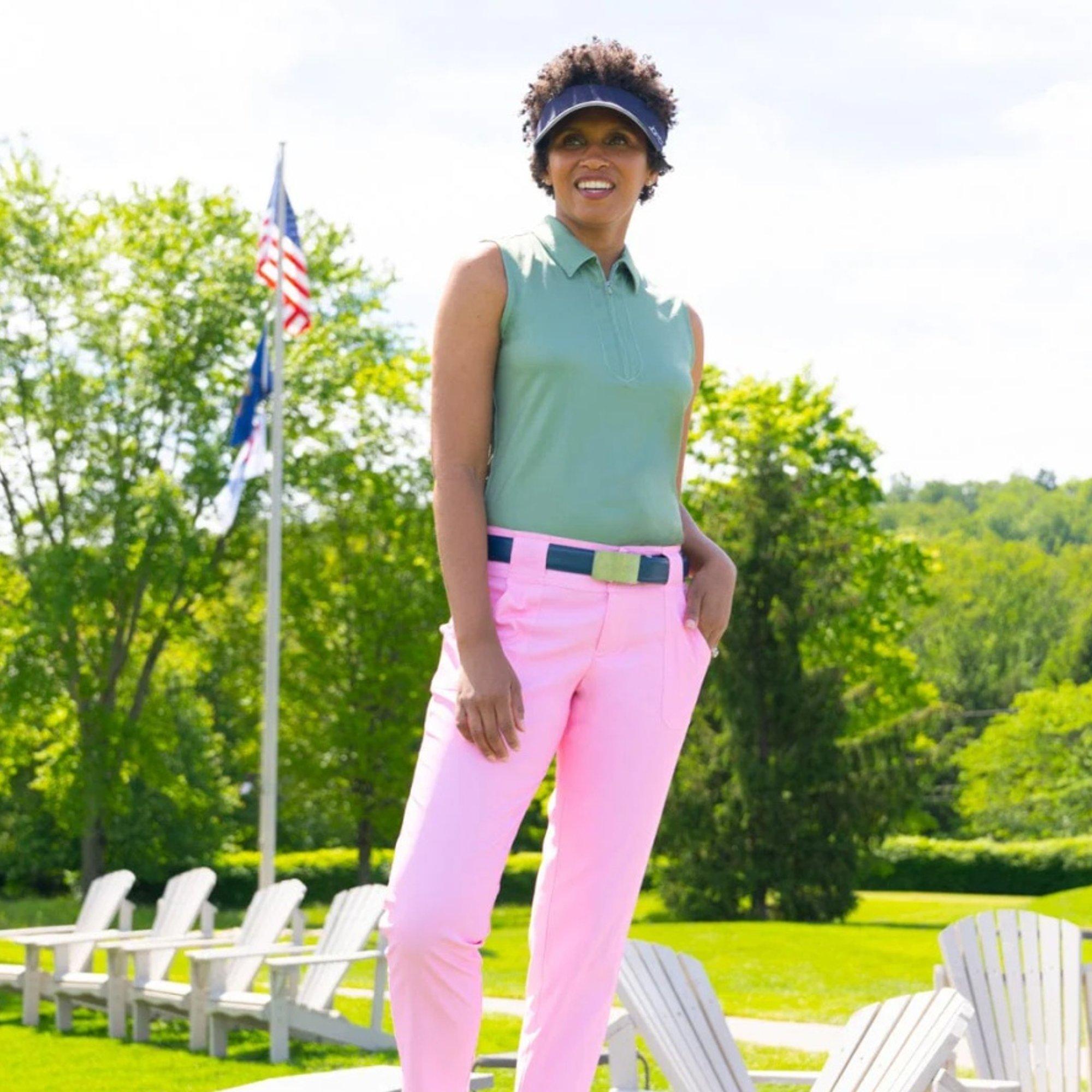 Front Zip Women's Sleeveless Golf Polo Shirt