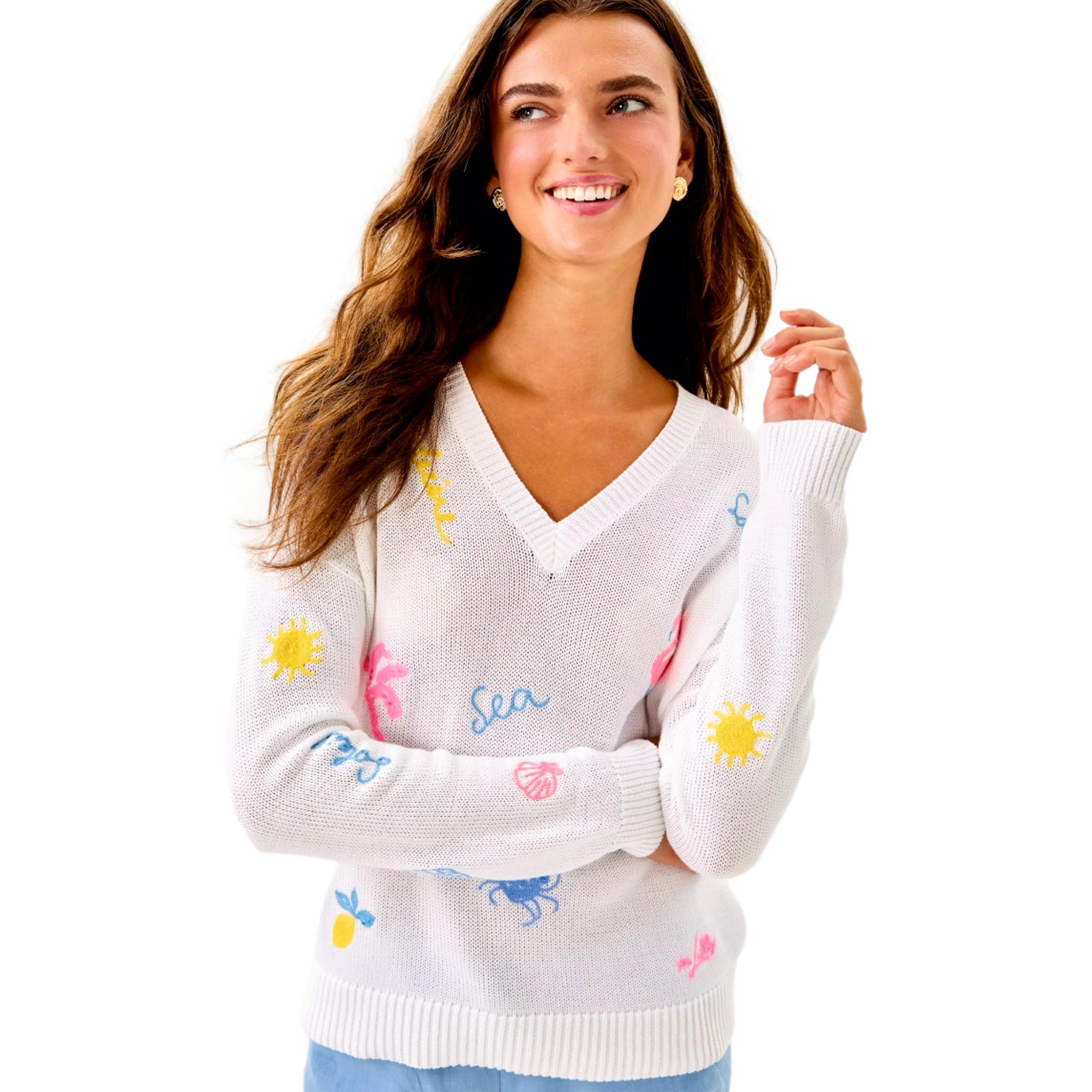 Tensley Serenade Embroidered Knit Sweater