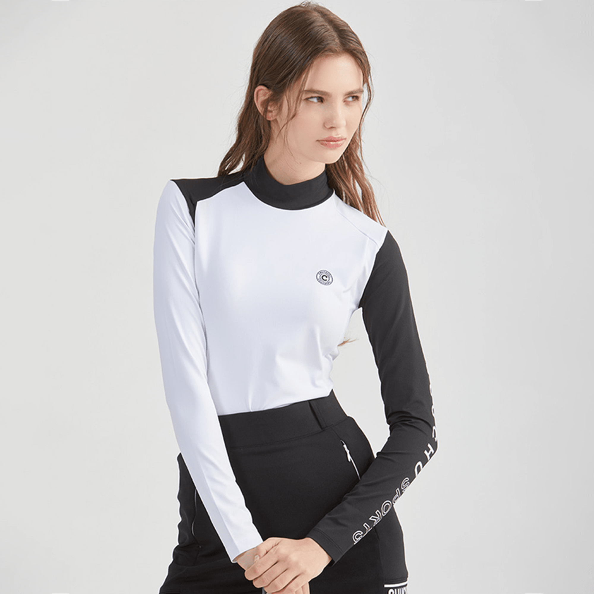 Side Point Half Neck T-Shirt
