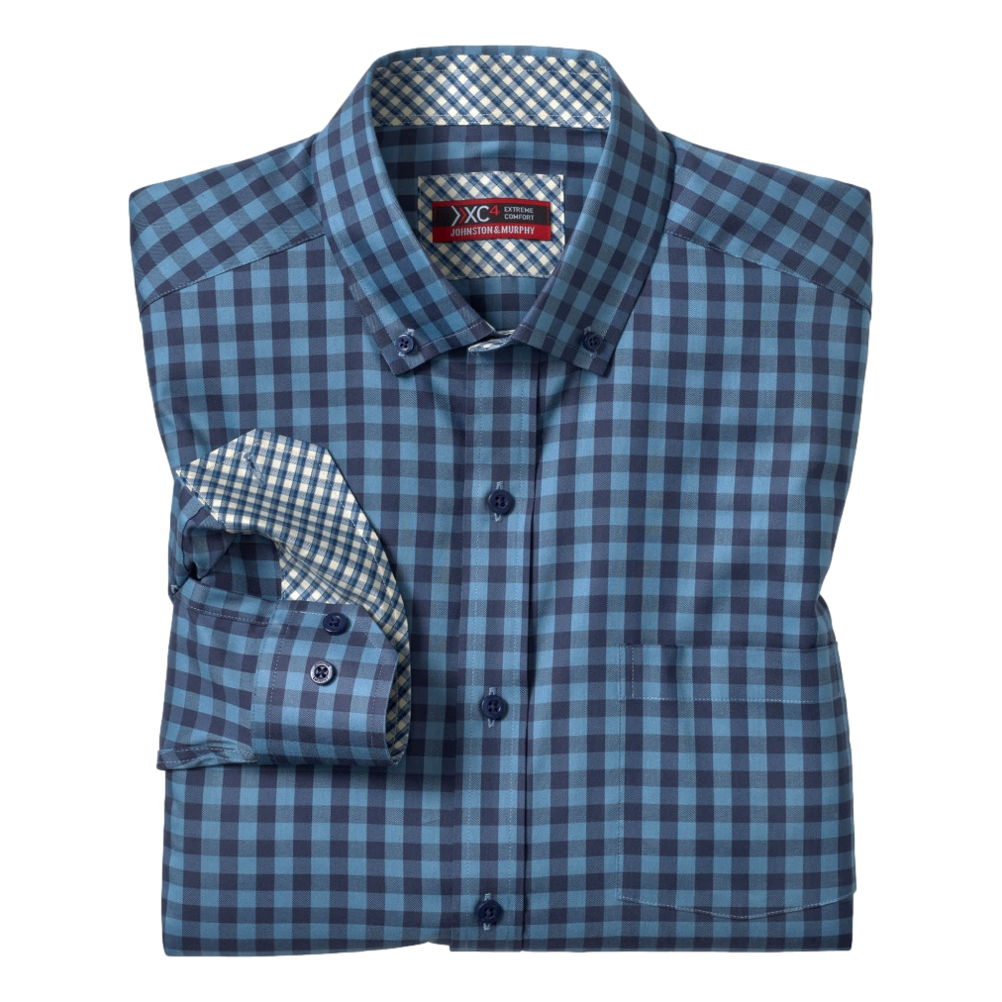 XC4 Two-Tone Gingham Stretch Shirt