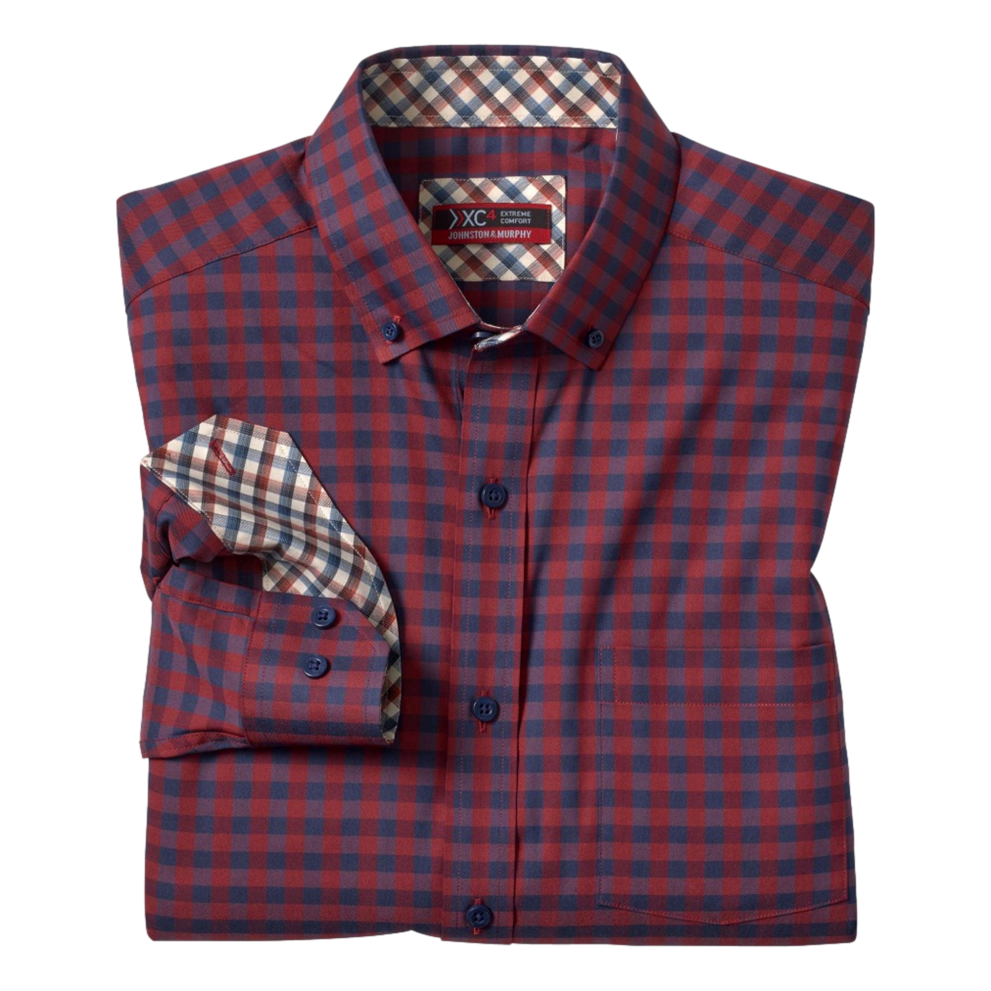 XC4 Two-Tone Gingham Stretch Shirt